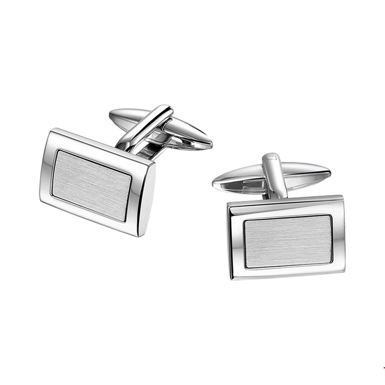 Beschrijving: Stalen manchetknopen met een poli/matte afwerking. 
Verpakt per: 1
Doelgroep: heren
Breedte: 18 mm
Hoogte: 12 mm