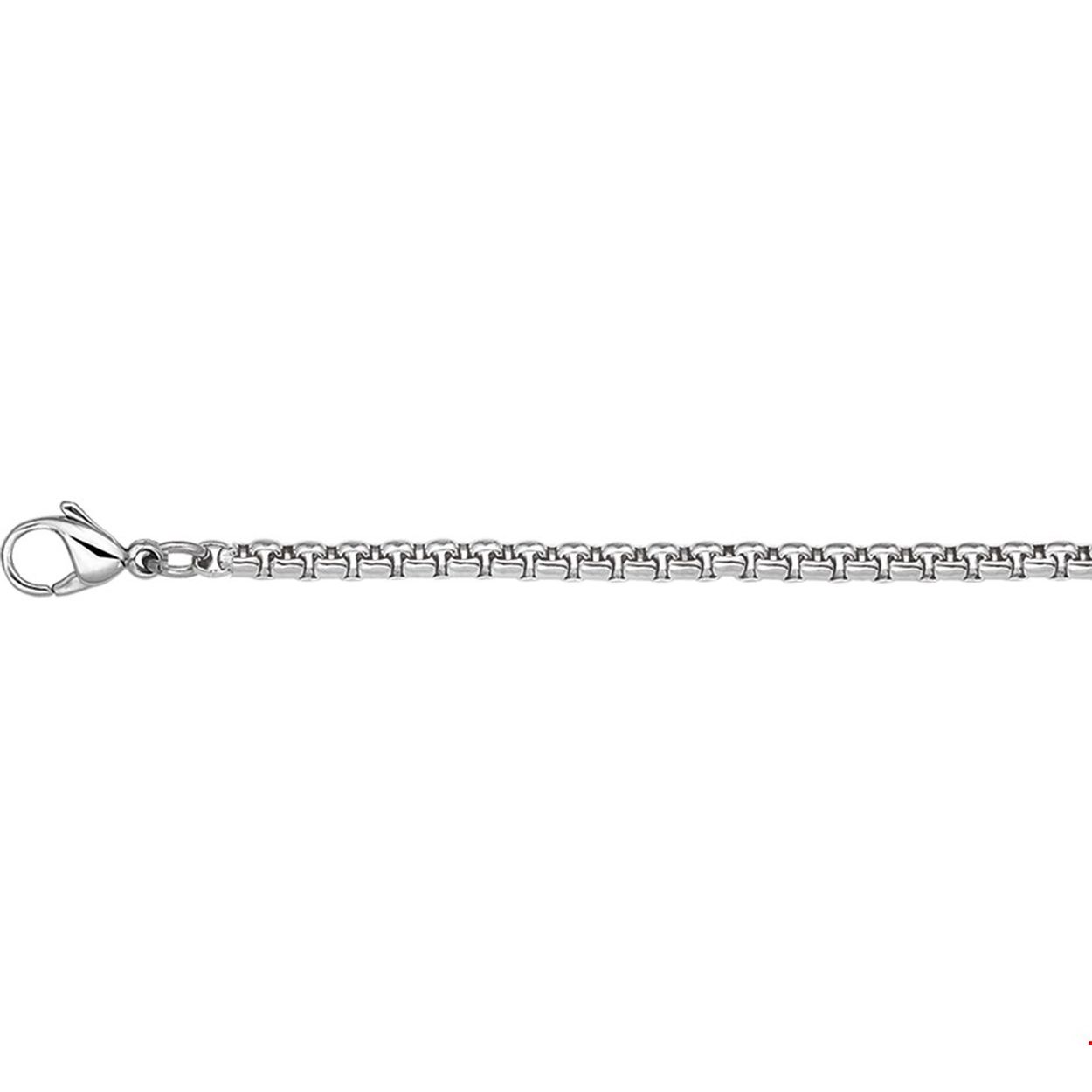 Beschrijving: Stalen collier met venetiaanse schakel. 
Uniekenummer serie: 29476
Verpakt per: 1
Doelgroep: unisex
Breedte: 2.5 mm
Langste lengte: 42 mm