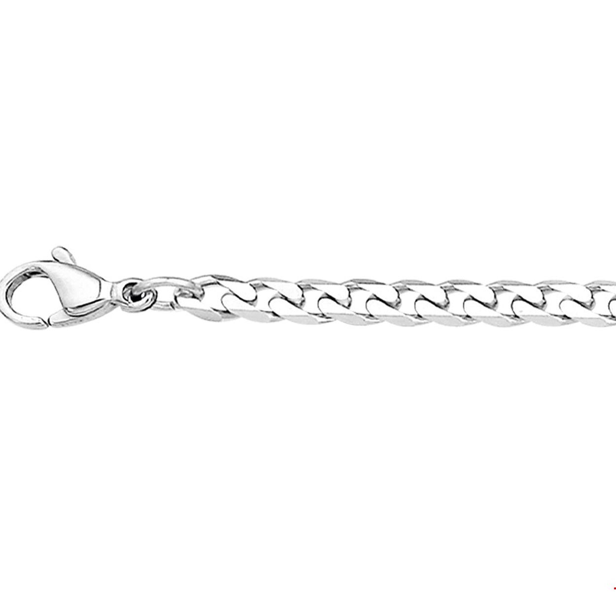 edelstalen collier met een gourmet schakel. 
De breedte is 4.3 mm en de lengte: 60 mm