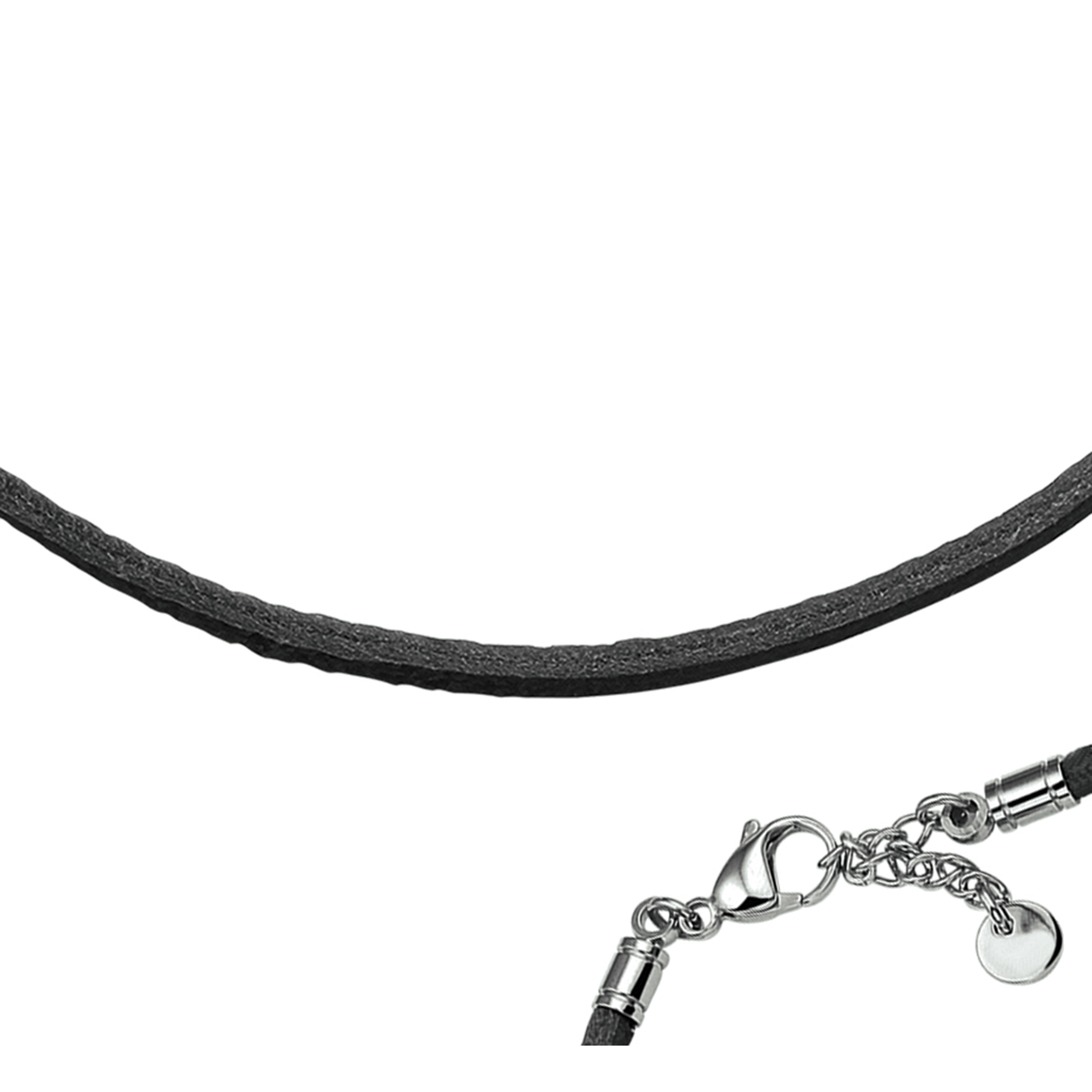 staal met leer collier 50-53 cm