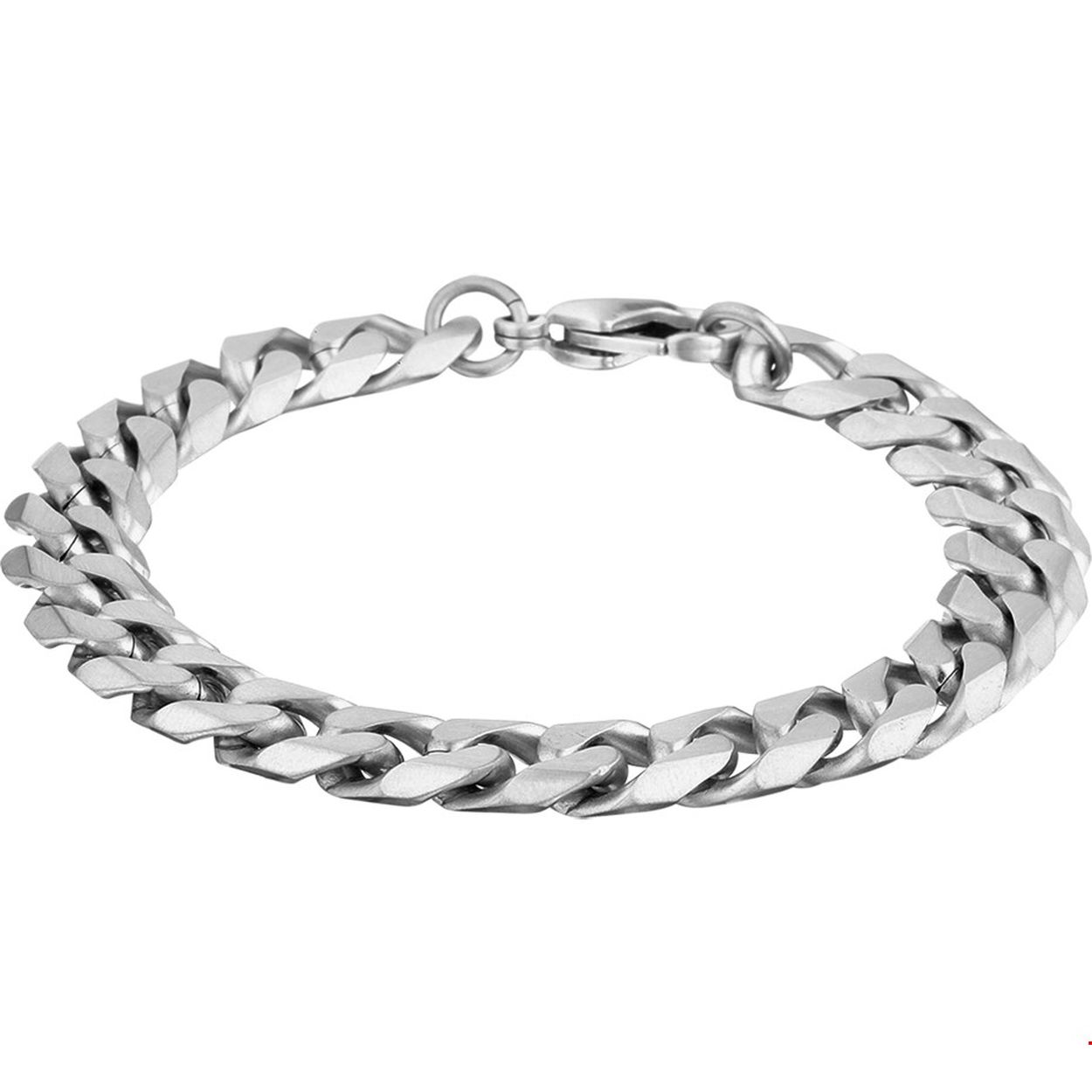 Stalen armband met gourmet schakel. 
Doelgroep: heren
Breedte: 10.5 mm
Langste lengte: 21 cm