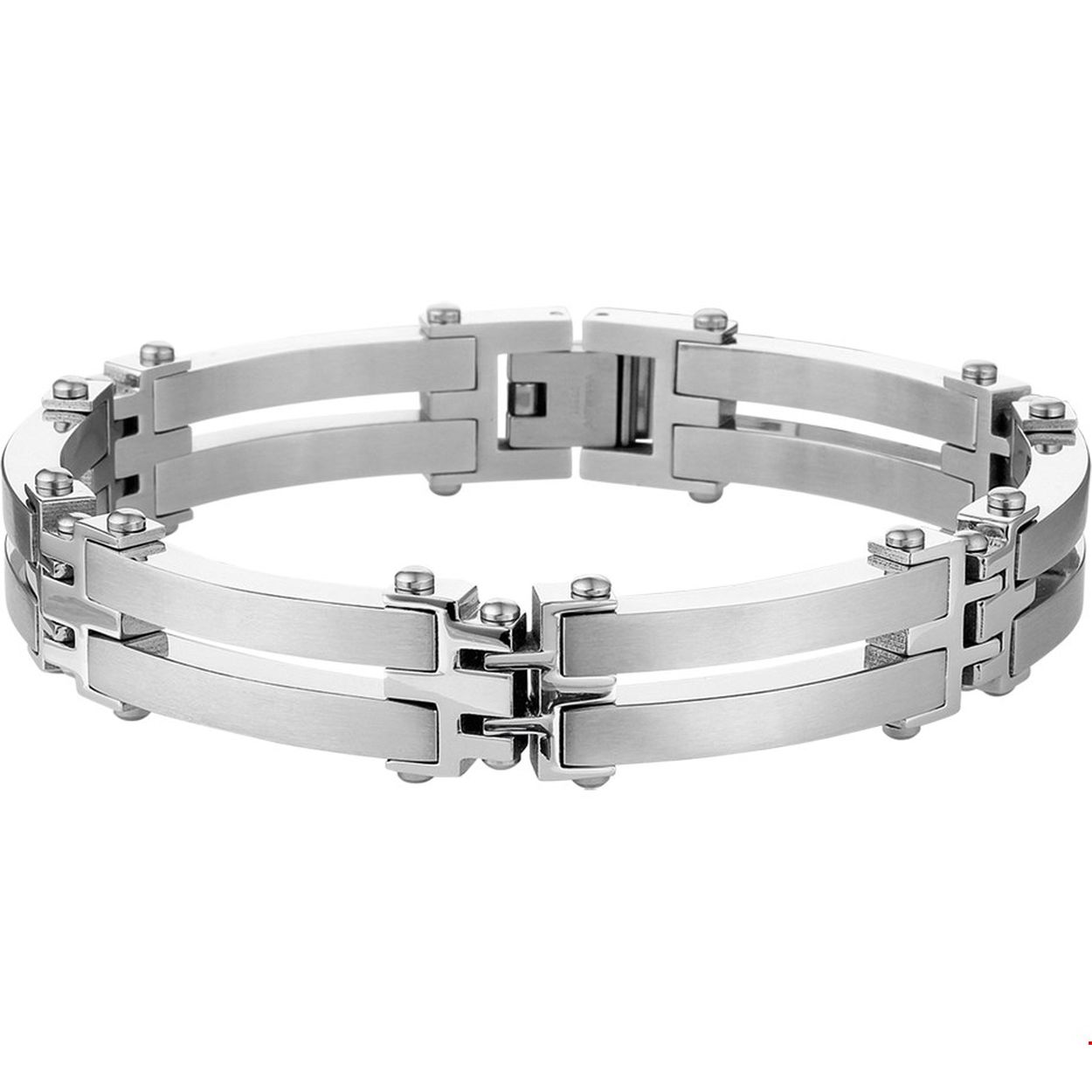 Beschrijving: Stalen schakelarmband. 
Verpakt per: 1
Doelgroep: heren
Breedte: 13.5 mm
Langste lengte: 21 mm