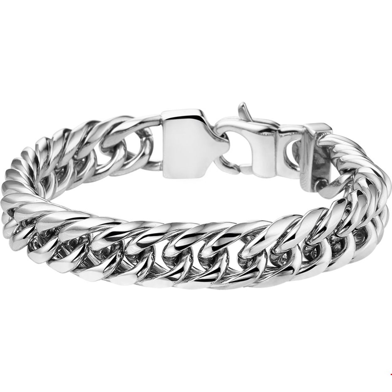 Stoere stalen gourmet armband met een breedte van 11mm en lengte van 22cm en uitgevoerd met een stevige karabijn sluiting. De schakelbreedte en de poli afwerking maken dit sieraad een ware eyecatcher.
Uniekenummer serie: 34138
Doelgroep: heren
Breedte: 11 mm
Langste lengte: 22 mm
