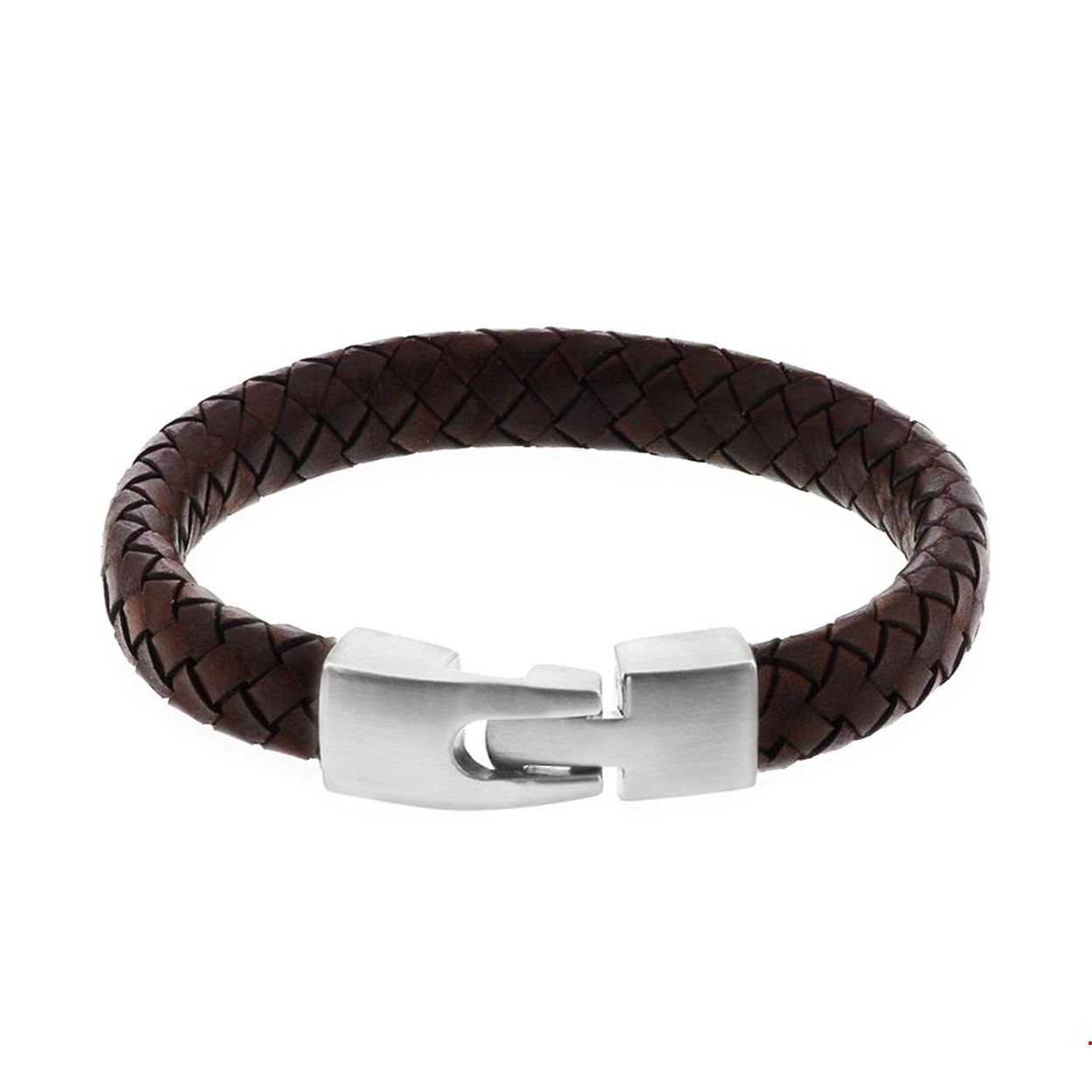 Beschrijving: Stalen armband met gevlochten bruin leer.
Verpakt per: 1
Doelgroep: heren
Breedte: 11 mm
Langste lengte: 21.5 mm
