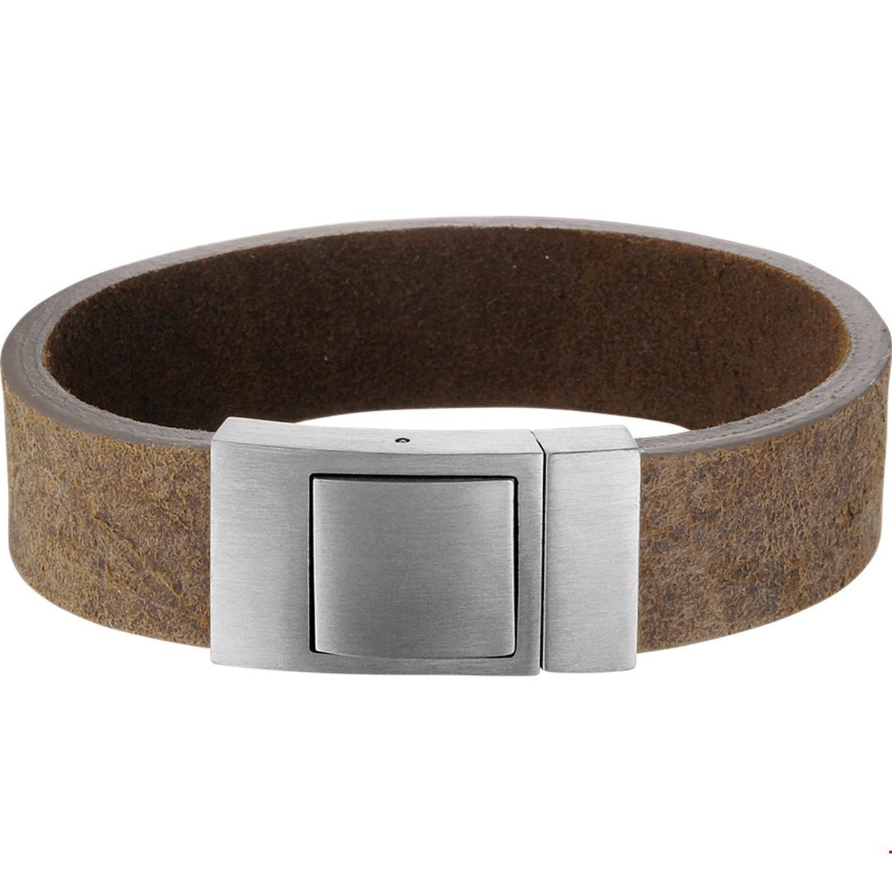 Beschrijving: Stalen armband met bruin leer. 
Verpakt per: 1
Doelgroep: heren
Breedte: 18 mm
Langste lengte: 21 mm
KA6505505