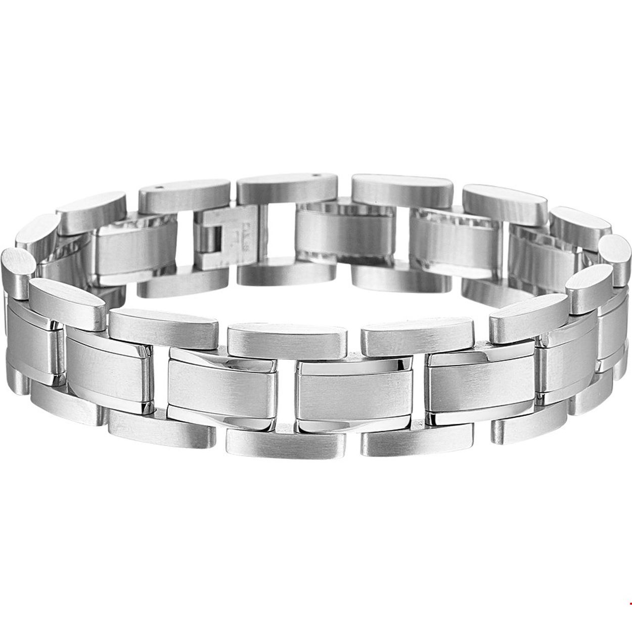 Beschrijving: Stalen armband met een poli/matte afwerking.
Verpakt per: 1
Doelgroep: heren
Breedte: 14.5 mm
Langste lengte: 22 mm