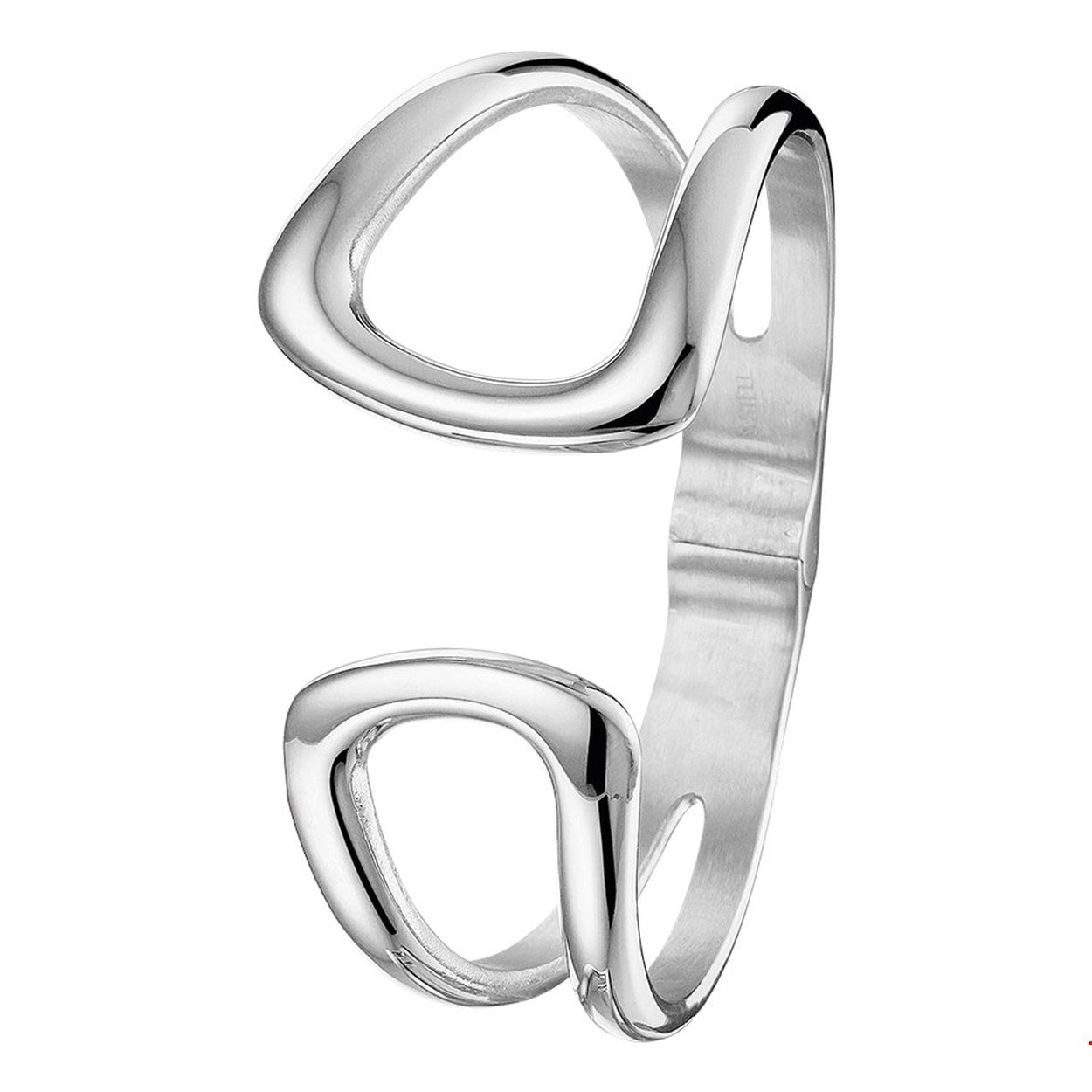 Beschrijving: Stalen klemarmband met een poli/matte afwerking.
Doelgroep: dames
Breedte: 33 mm