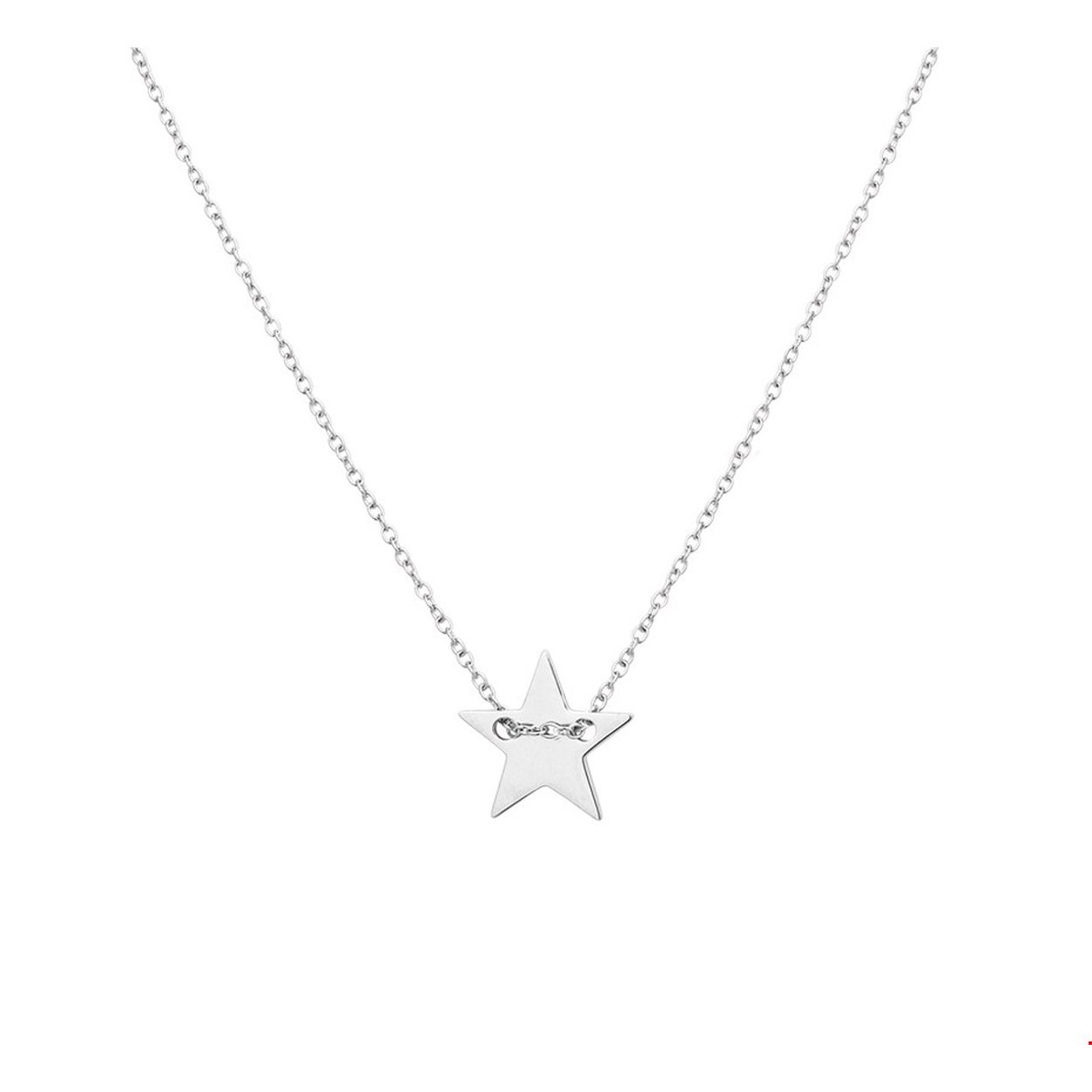 Beschrijving: Trendy stalen anker collier met een breedte van 1mm en lengte van 42cm en een extensie van 3cm. Het collier is uitgevoerd met een ster van 11.5x12mm. Het collier is perfect te combineren met andere zilveren of stalen sieraden. 
Verpakt per: 1
Doelgroep: dames
Breedte: 12 mm
Kortste lengte: 42 mm
Langste lengte: 45 mm
Hoogte: 11.5 mm