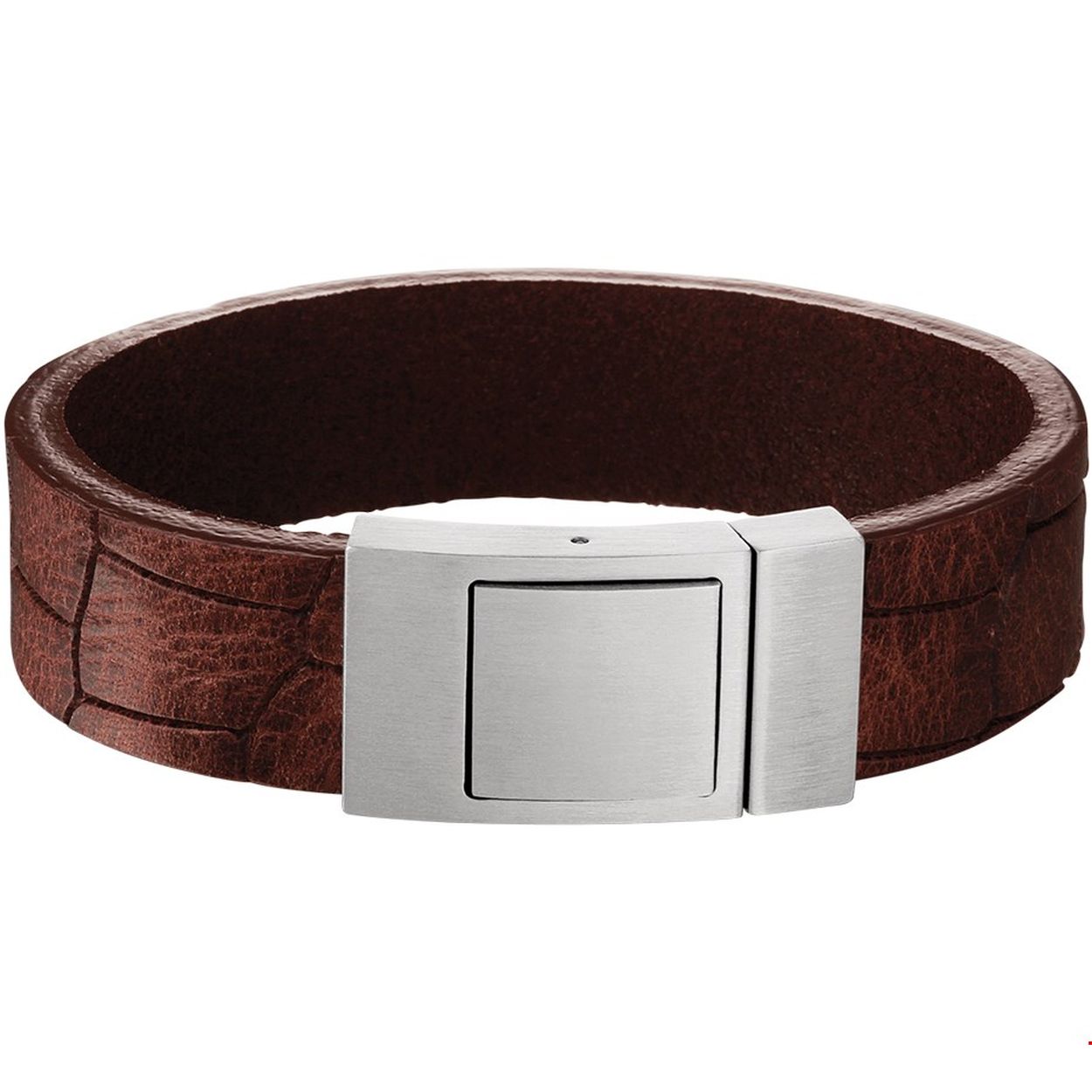 Beschrijving: Stoer staal en leren heren armband met een lengte van 21cm en 18mm breed in de kleur  donkerbruin. Tip: Leuk om kado te doen! Maar zeker ook om te krijgen! Wenslijstje!!
Doelgroep: heren
Breedte: 18 mm
Langste lengte: 21 cm
