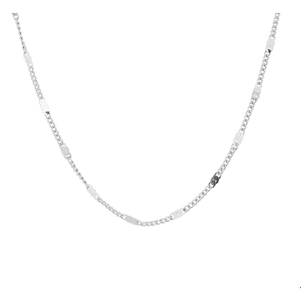 Stijlvol stalen collier met een gourmet schakel en schakelachtige elementen. Het collier heeft een draaglengte van 42cm en een extensie van 3cm. Uitgevoerd met een stevige karabijn sluiting.
Breedte: 2 mm
Kortste lengte: 42 mm
Langste lengte: 45 cm