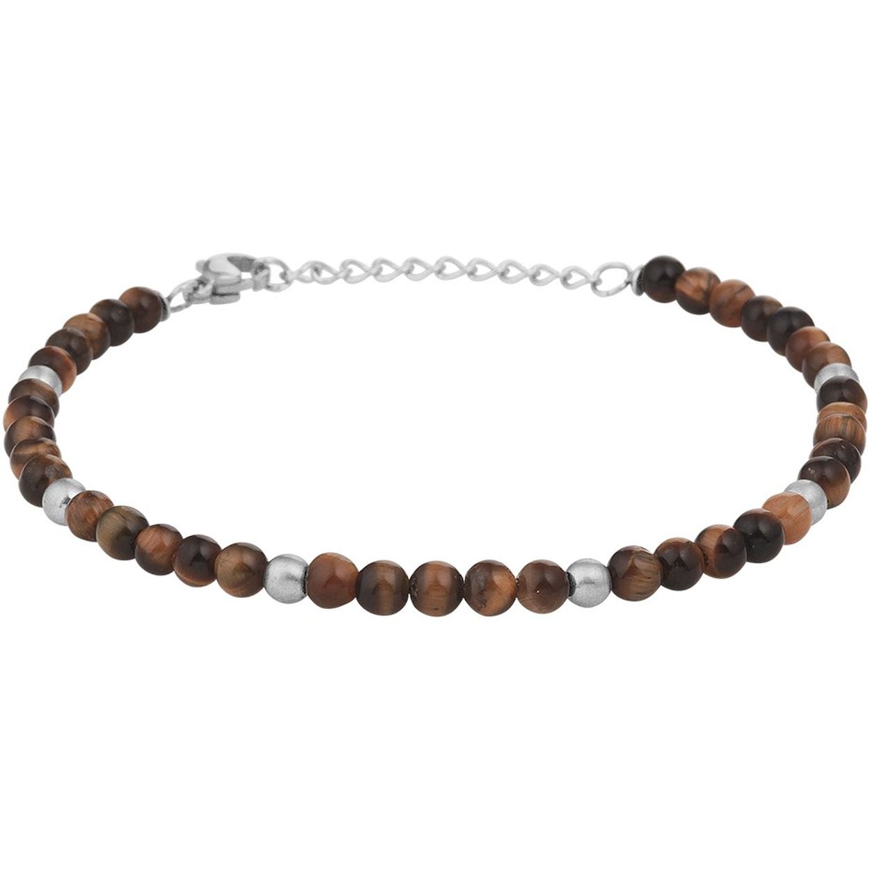 Beschrijving: Een stijlvolle stalen armband is onmisbaar om de pols van een man! Zowel casual te dragen als bij een meer zakelijke look. Uitgevoerd met mat afgewerkte elementen en tijgeroog stenen. De armband is voorzien van een stevige karabijn sluiting en heeft een draaglengte van 18.5cm met een extensie van 3cm.
Verpakt per: 1
Doelgroep: heren
Kortste lengte: 18.5 mm
Langste lengte: 21.5 mm
Zetting: entourage
