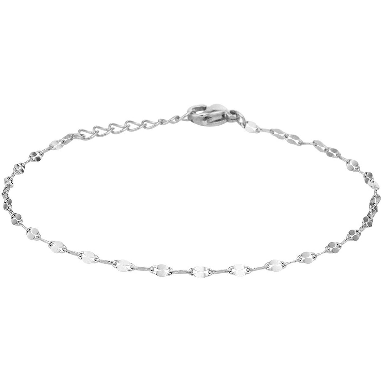 Beschrijving: Stalen armband met een draaglengte van 17cm en een extensie van 2cm uitgevoerd met een karabijn sluiting. Tip: Combineer deze armband met bijpassende sieraden uit onze collectie of vanuit je eigen stash en creeer zo elke keer weer een nieuwe look.
Verpakt per: 1
Doelgroep: dames
Kortste lengte: 17 mm
Langste lengte: 19 mm