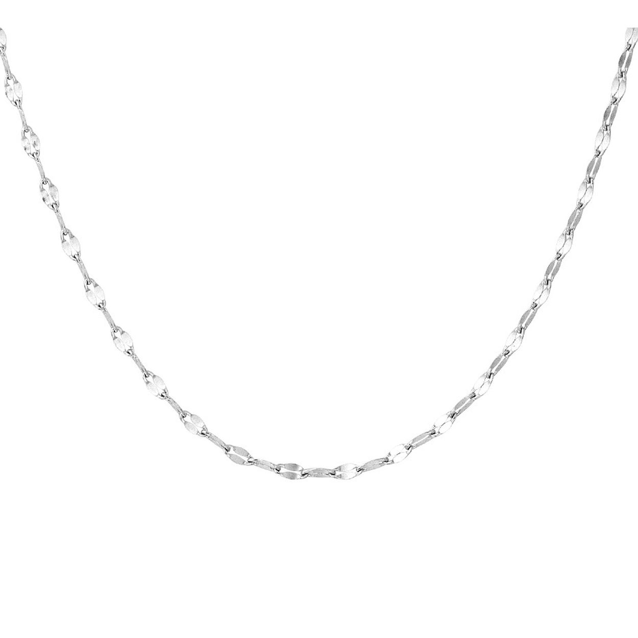 Edelstalen collier in fanatsie schakel. De lengte van het collier is 42cm met een extra extensie van 3cm