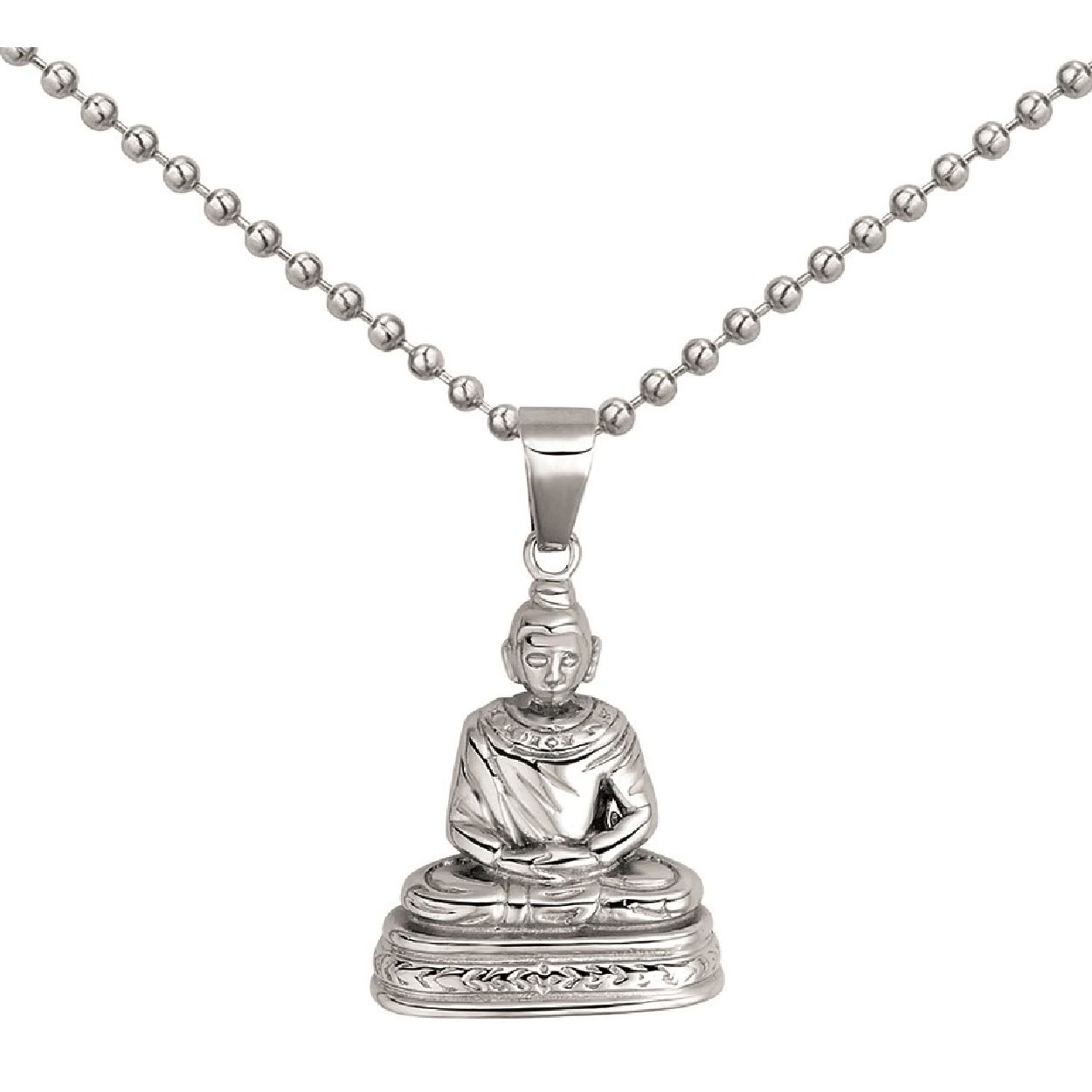 De collier is gemaakt van staal en is zilverkleurig. Het is een sieraad voor unisex.