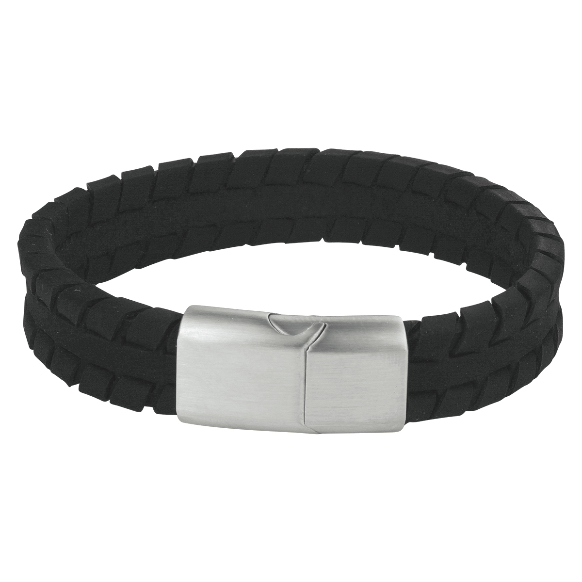 Edelstaal armband Rubber L643