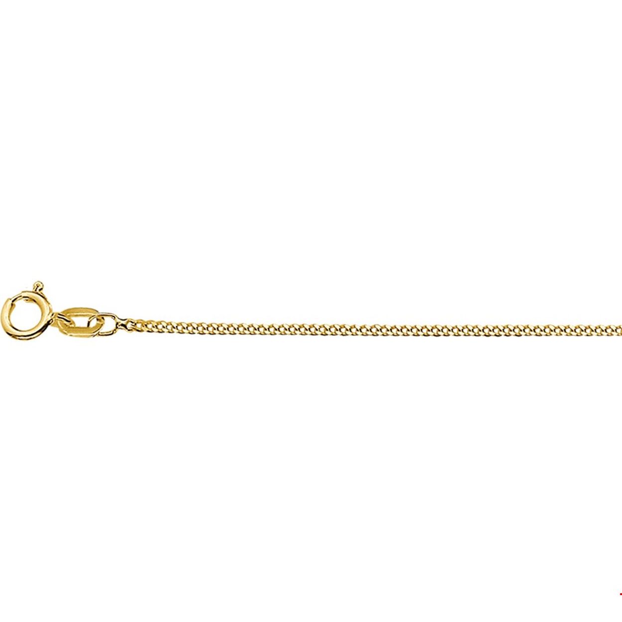 9K collier met gourmette schakel. De schakelbreedte is 1.2mm.