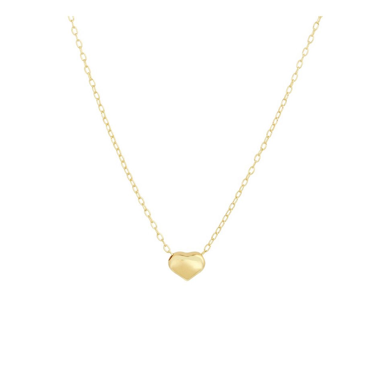 9k Geelgouden collier uitgevoerd met een hangertje in de vorm van een hartje. Het collier heeft draaglengtes van 42 en 45cm. Het hartje heeft een afmeting van 5x6mm.