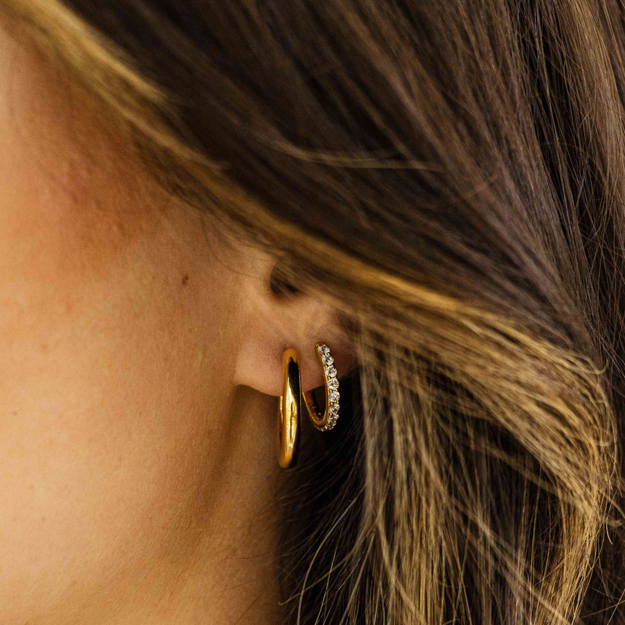 Gisser oorringen zilver | goldplated | 20mm 