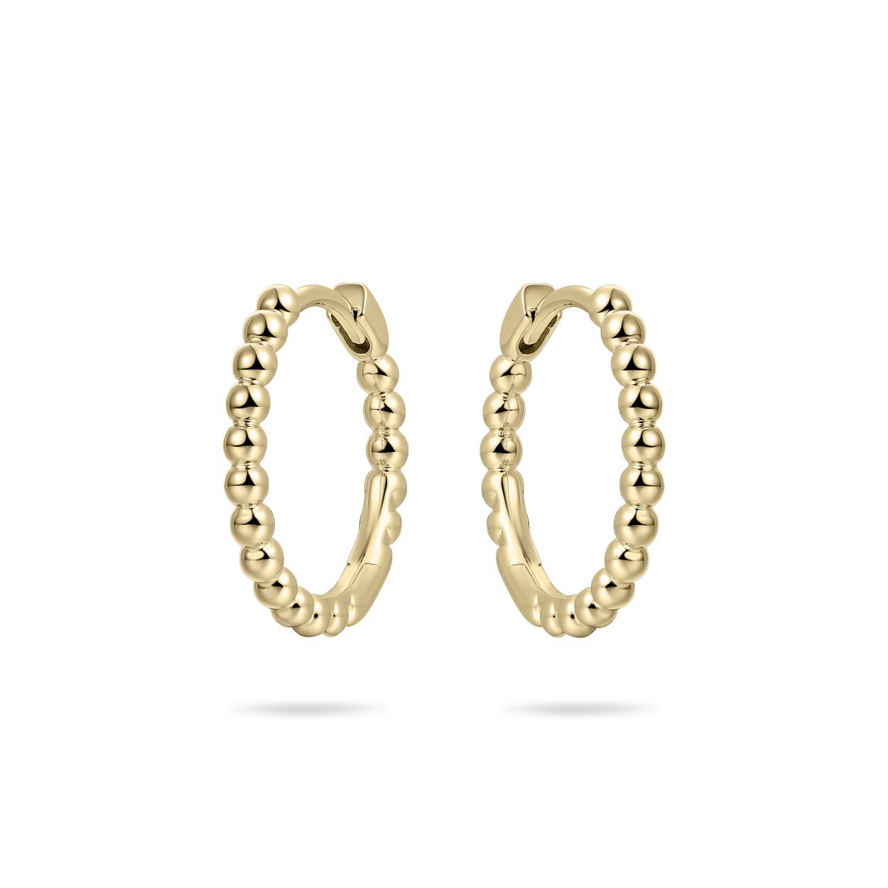 Midi beaded hoops gold plated