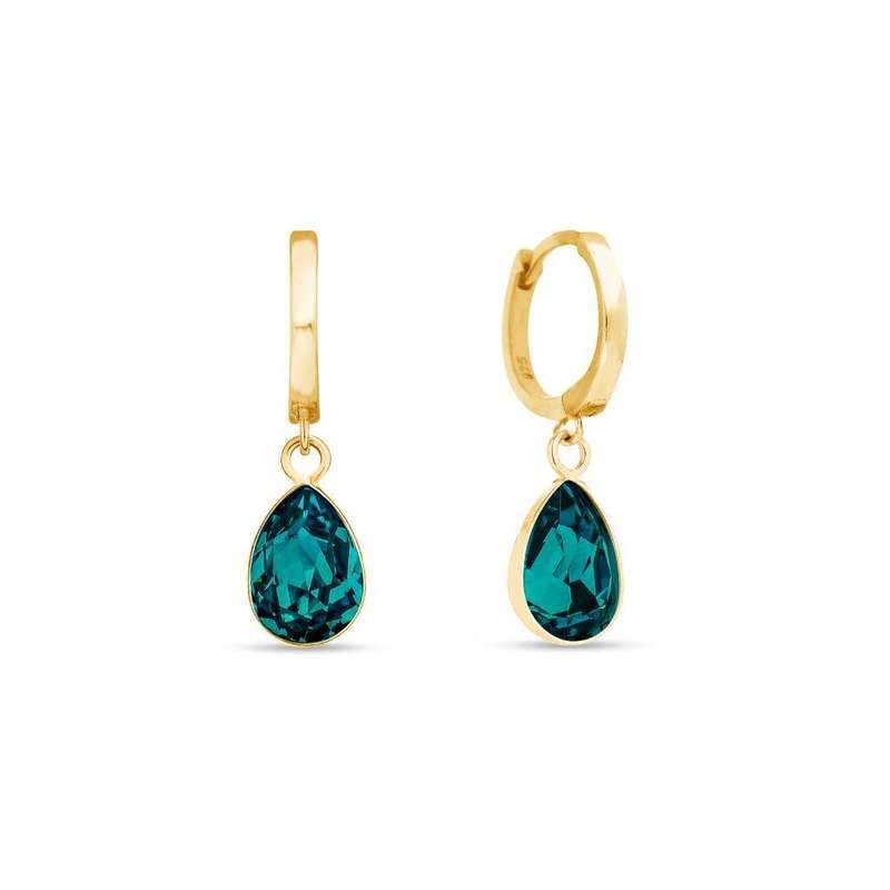 Spark Dewdrop Creoles Earrings gilded Emerald