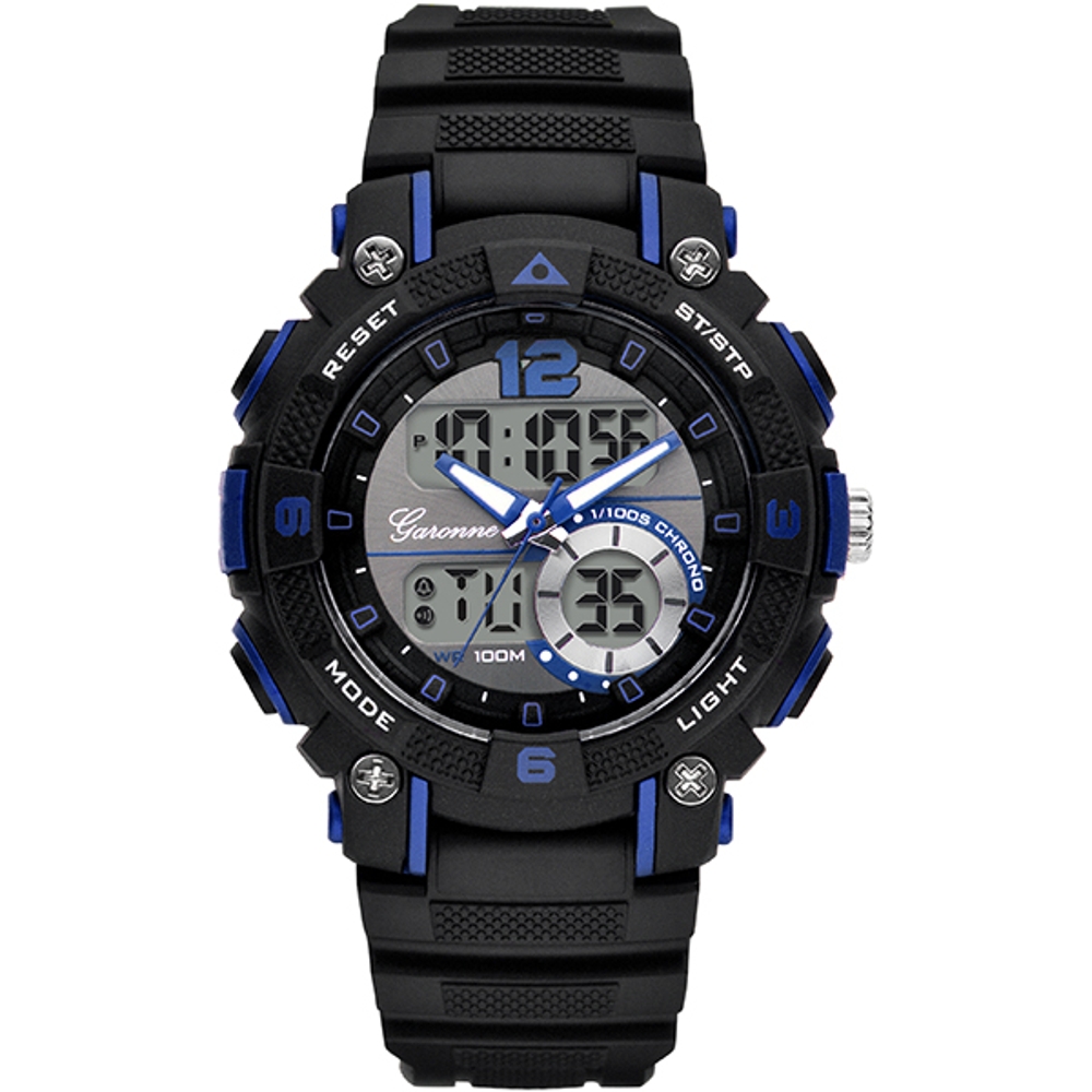 blauw/zwart digitaal kinderhorloge. Wordt geleverd met twee jaar fabrieksgarantie. 