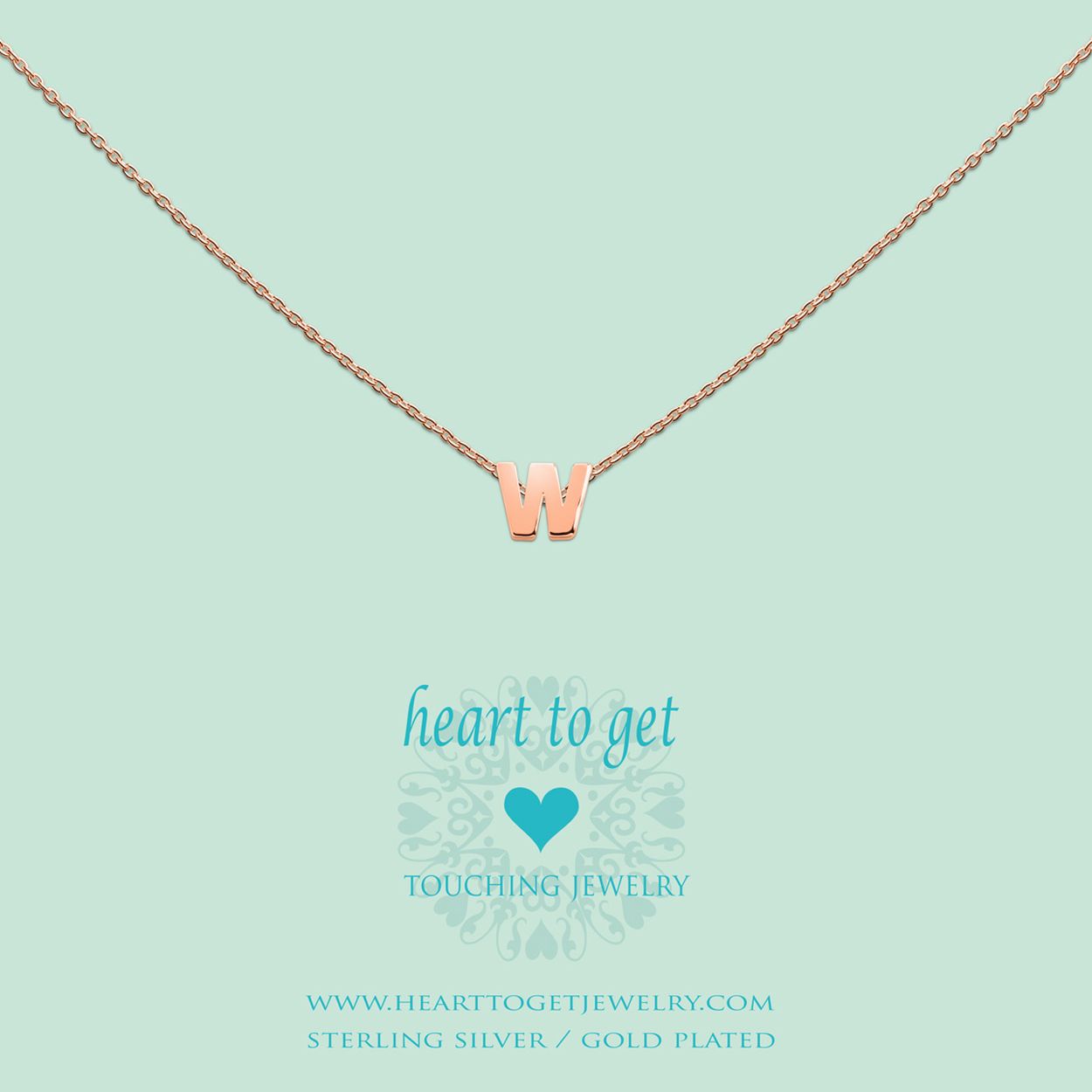 Heart To Get L164Inw13R Hanger Rosegoudkleurig Letter W. Let op!!! deze letter wordt geleverd exclusief collier