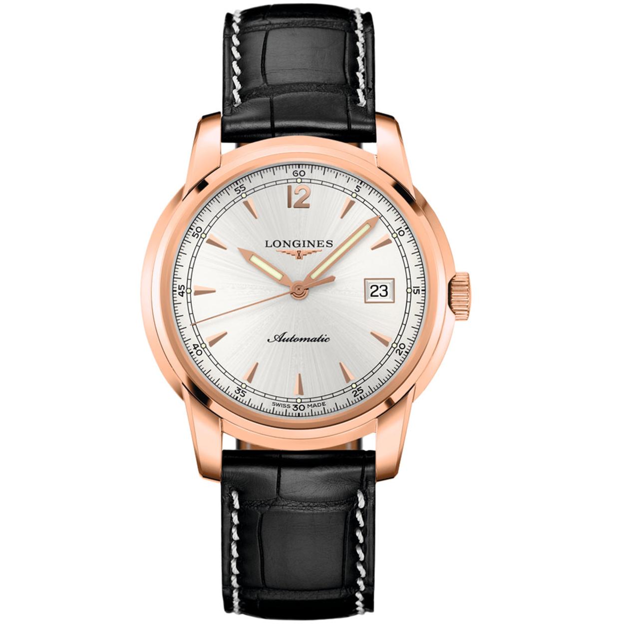 Longines Saint-Imier Collection, 18krt gouden heren automaat met leder band serienummer 38707002