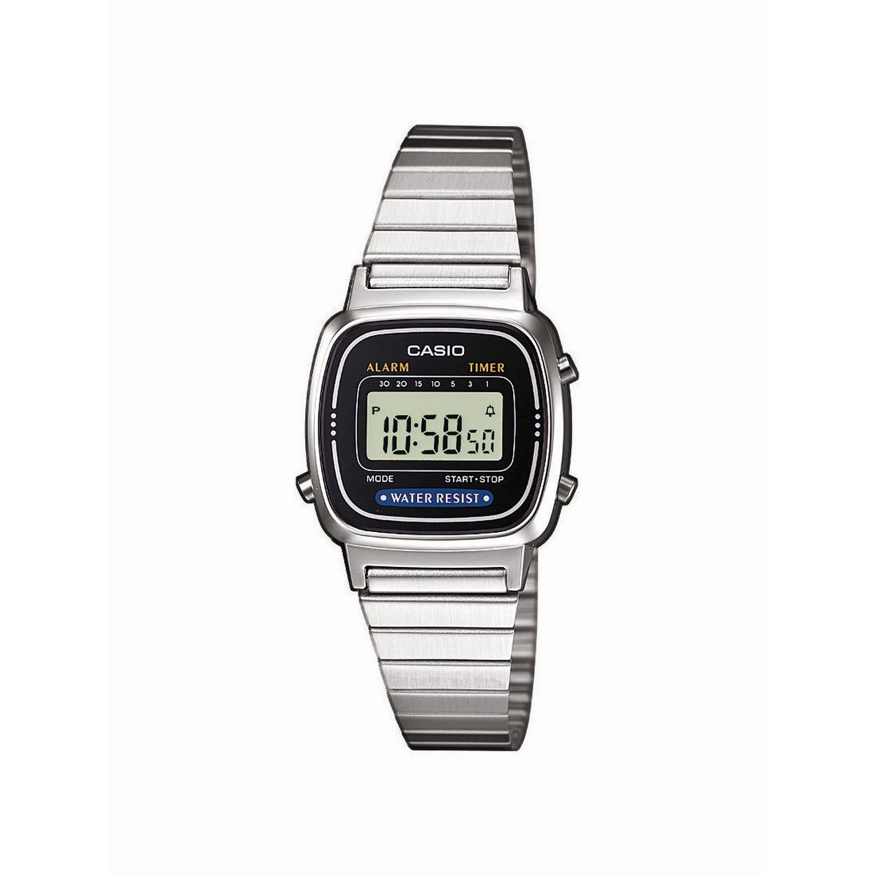 Dit horloge van Casio komt uit de collectie: Vintage MINI. Dit horloge heeft de volgende functies: Dagalarm, Automatische kalender, Stopwatchfunctie - 1/10 sec. - 1 uur
