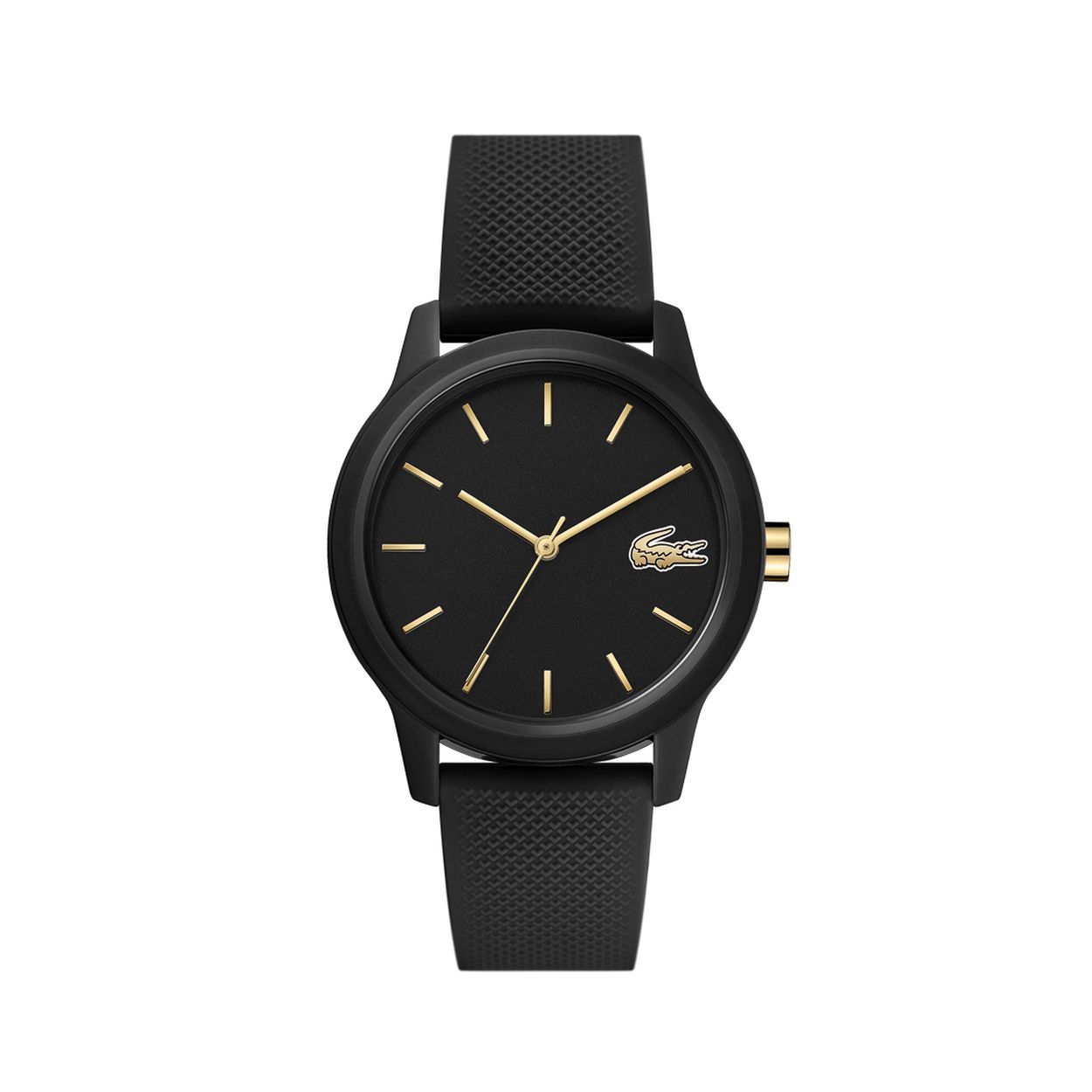 Lacoste LC2001064 L.12.12
Dit dameshorloge uit de Lacoste L.12.12 serie heeft mineraal glas, een zwarte wijzerplaat en een zwarte horlogekast met een diameter van 36mm. De band van het horloge is van siliconen.

HET MERK Lacoste, het verhaal van een iconisch merk. De oprichter en Franse tennislegende René Lacoste wiens bijnaam 'de krokodil' was, maakte indruk met zijn liefde voor het spel en zijn passie voor innovatie. De elegante en sportieve uitstraling is duidelijk terug te zien in de horlogecollectie van Lacoste. Op sport geïnspireerde elegantie: De Lacoste stijl.

SPECIFICATIES
- Mineraalglas
- Ronde kastvorm, à 36mm
- Zwarte horlogekast
- Zwarte wijzerplaat
- Zwarte siliconen horlogeband
- 5 ATM