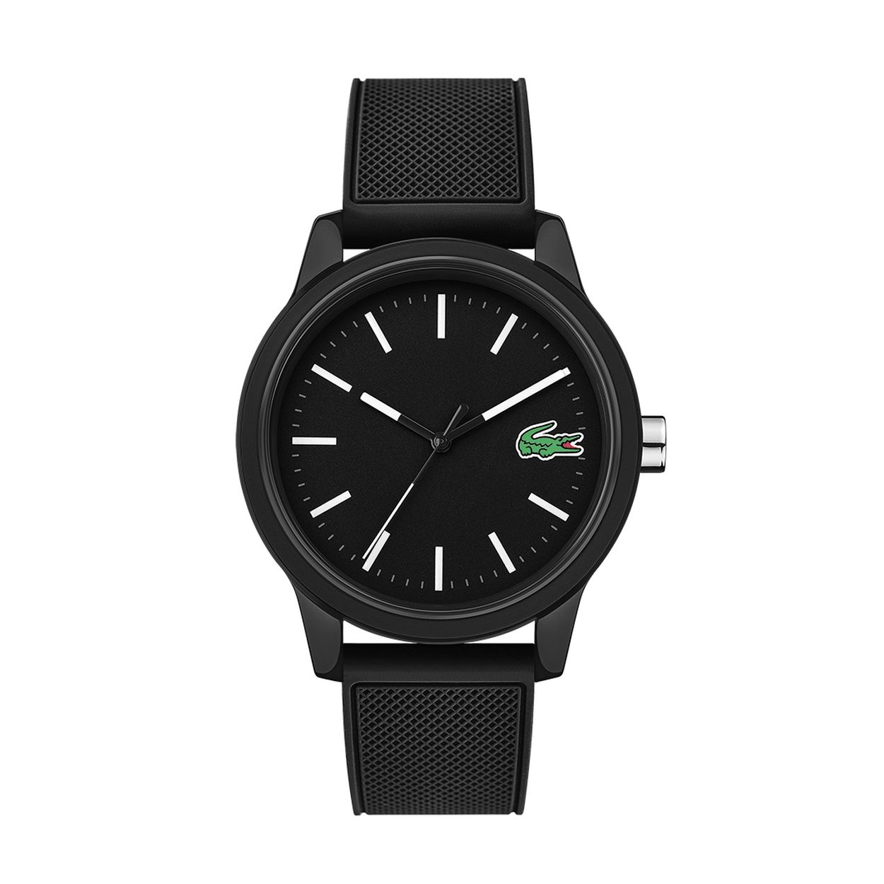 Lacoste LC2010986 L. 12.12. - Polshorloge - Siliconen - Zwart -  42 mm