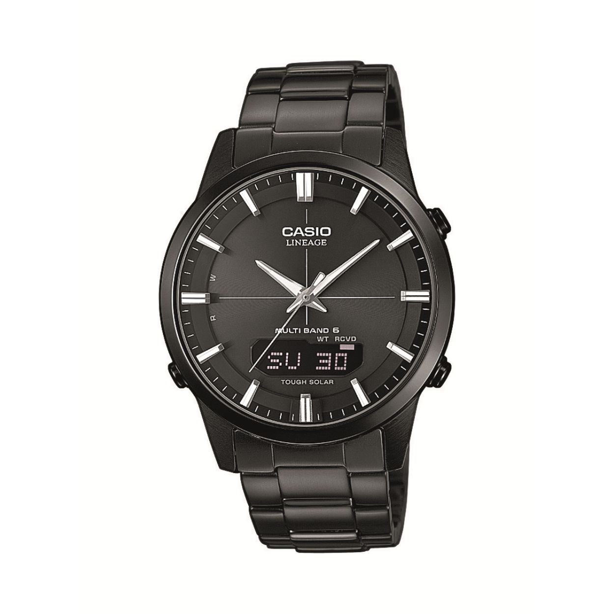 Dit horloge van Casio komt uit de collectie: Radio Controlled. Dit horloge heeft de volgende functies: LED lampje, 5 alarmen per dag, Automatische kalender, 12/24-uurs tijdweergave, Knopgeluiden aan/uit, Lichtenergie, Stopwatchfunctie - 1/100 sec. - 1 uur, Zendergestuurd (EU, USA, JPN, CHN), Wereldtijden