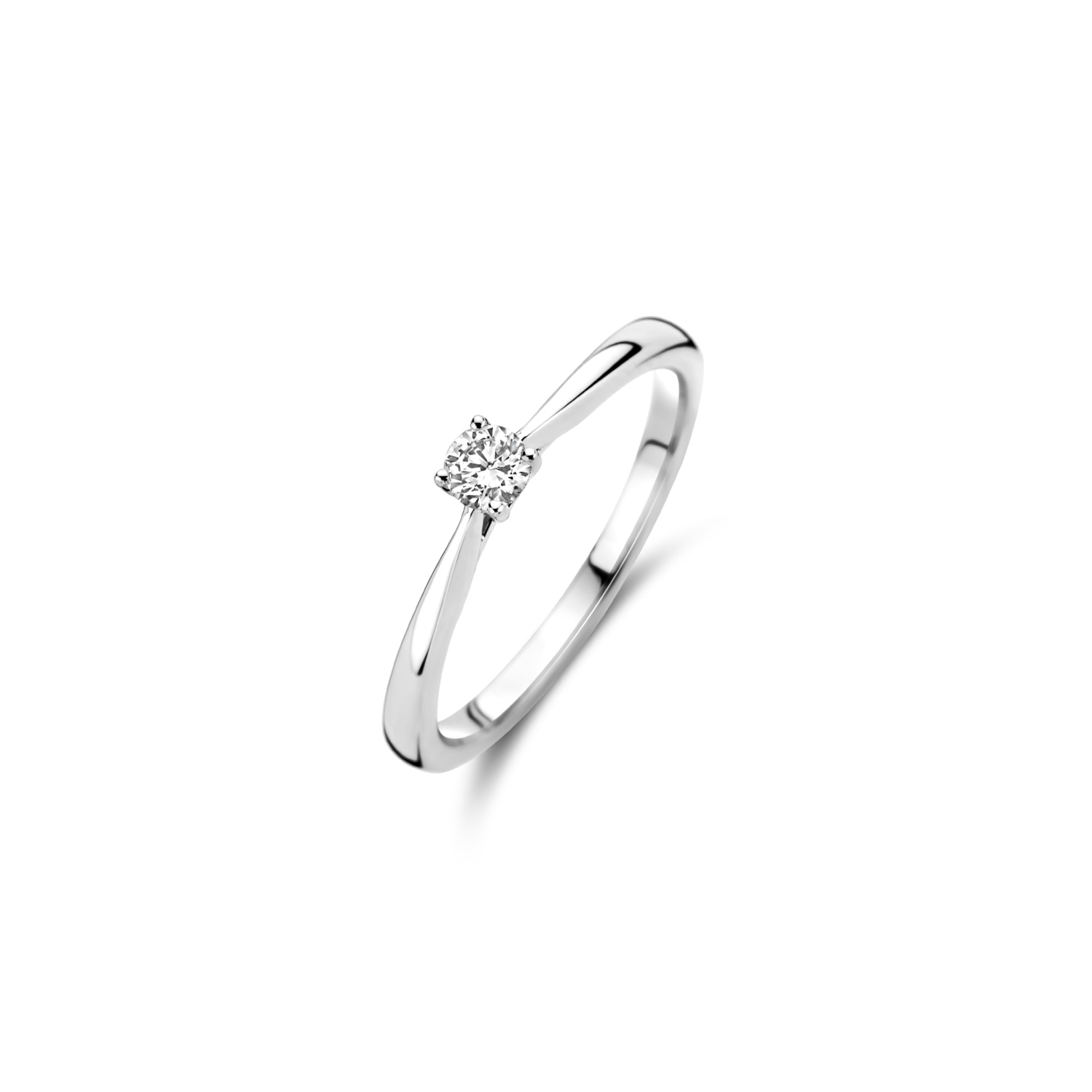Blush Lab Diamonds - 14kt witgouden solitair ring, bezet met 1 briljant geslepen man-made diamant - LG1000W/54