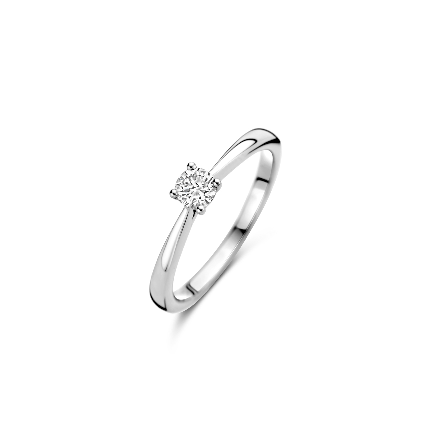 Blush Lab Diamonds - 14kt witgouden solitair ring, bezet met 1 briljant geslepen Man-Made diamant - LG1001W/52