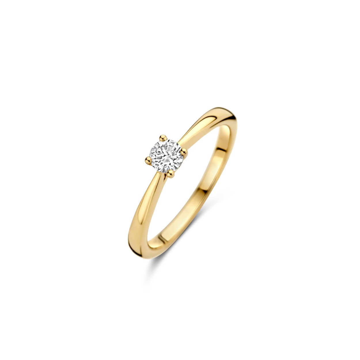 Dit is een  goudkleurige ring van het merk Blush voor dames