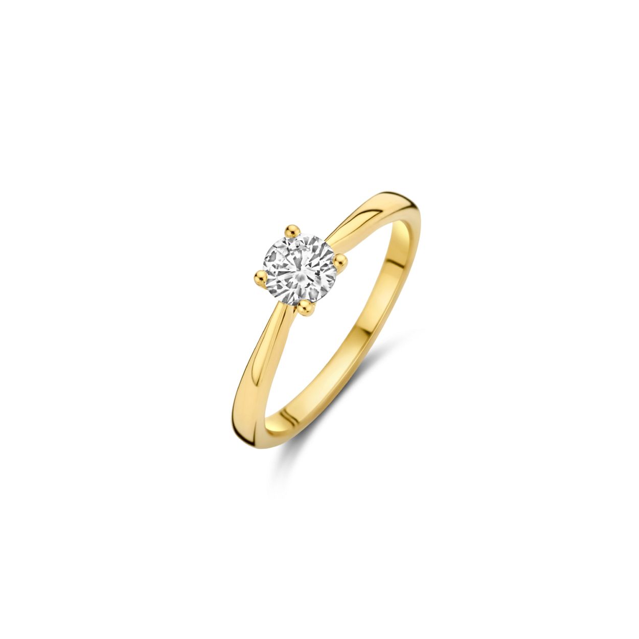 gouden Blush ring, 4poot+ 0.45ct LG diamant mt54