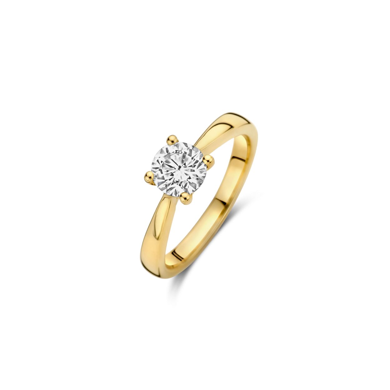 Blush Lab Diamonds - 14kt Geelgouden solitair damesring bezet met 1 briljant geslepen labgrown diamant - LG1005Y/50