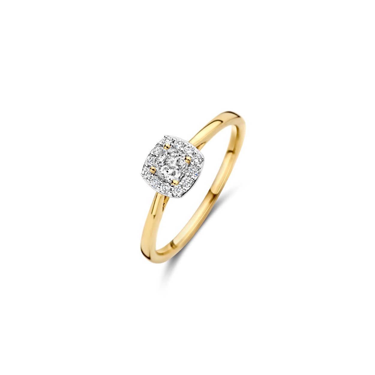 Gemaakt van 14k gecertificeerd gerecycled goud met een lab grown diamant. Deze geelgouden Lab Diamonds ring is uitgevoerd in glanzend gepolijst geel goud en voorzien van briljant geslepen lab grown diamanten met een gewicht van totaal 0.37ct en een doorsnede van 6,7 mm. Wanneer je de ring op zichzelf draagt, geeft de ring een elegante en vrouwelijke uitstraling.