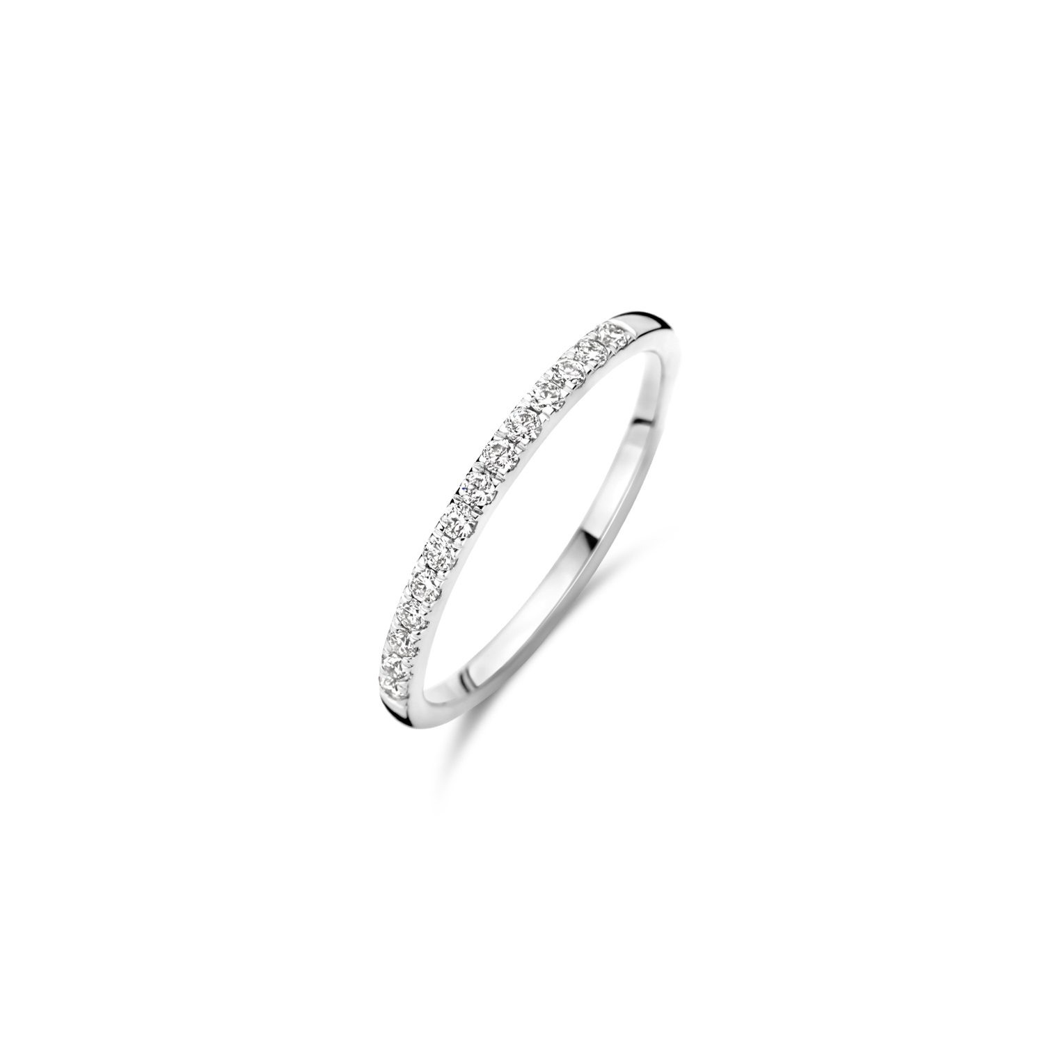 witgouden Blush LG ring, pave 0.21ct LG diam mt54