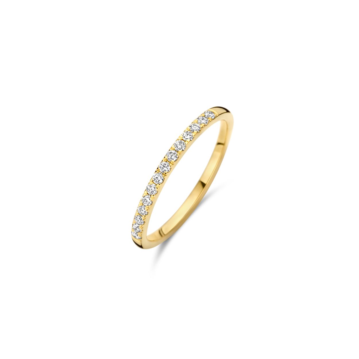 gouden Blush ring, rij 0.20ct LG diamant mt54