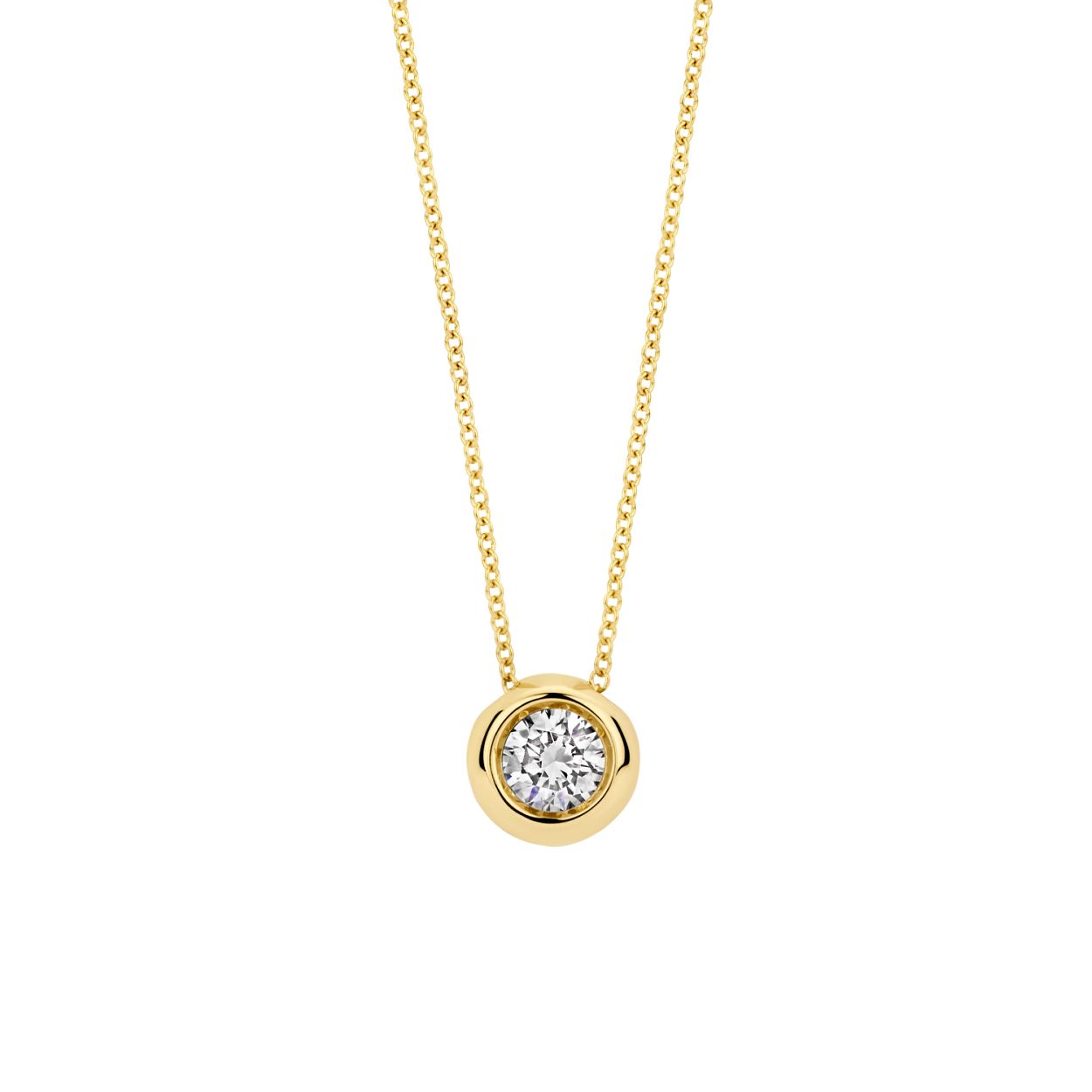 Dit is een  goudkleurige collier van het merk Blush voor dames