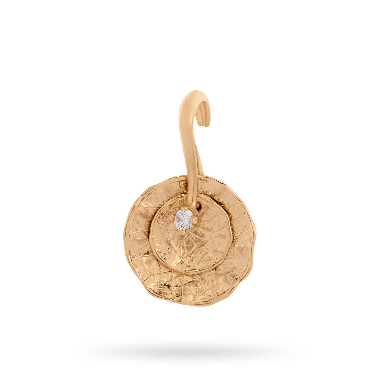 Deze hanger is van het merk Leoni. De kleur van het sieraad is geelgoud. Dit sieraad bevat de edelsteen: diamant. De kleur van deze edelsteen is: grijs.