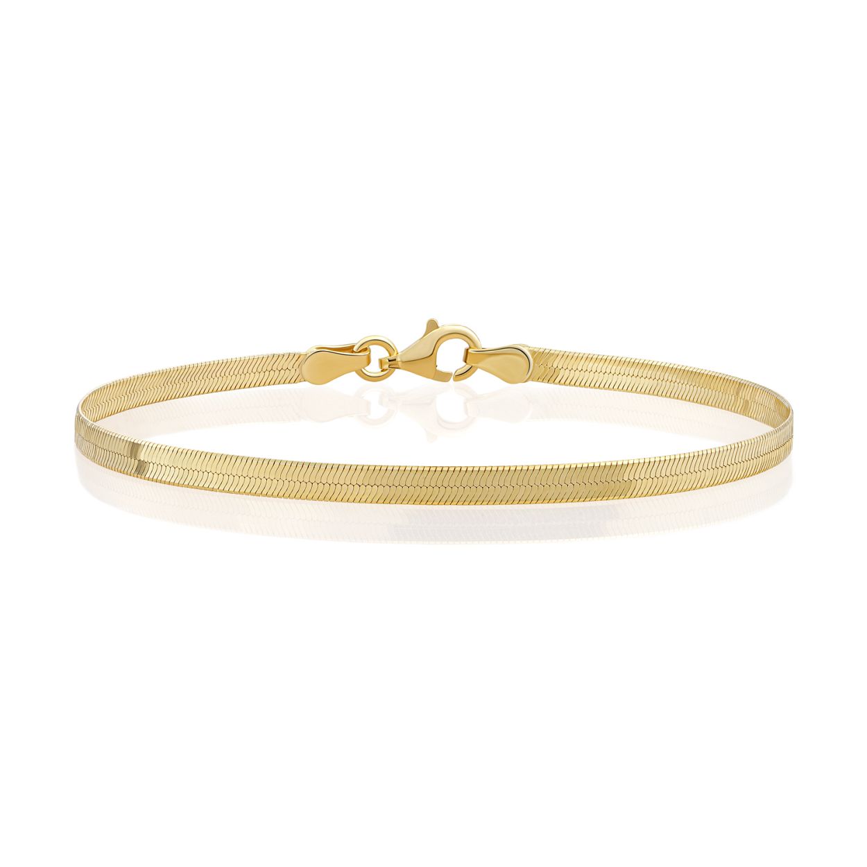 Link Armband - Visgraat schakels Goud plated - Zilver - 19cm