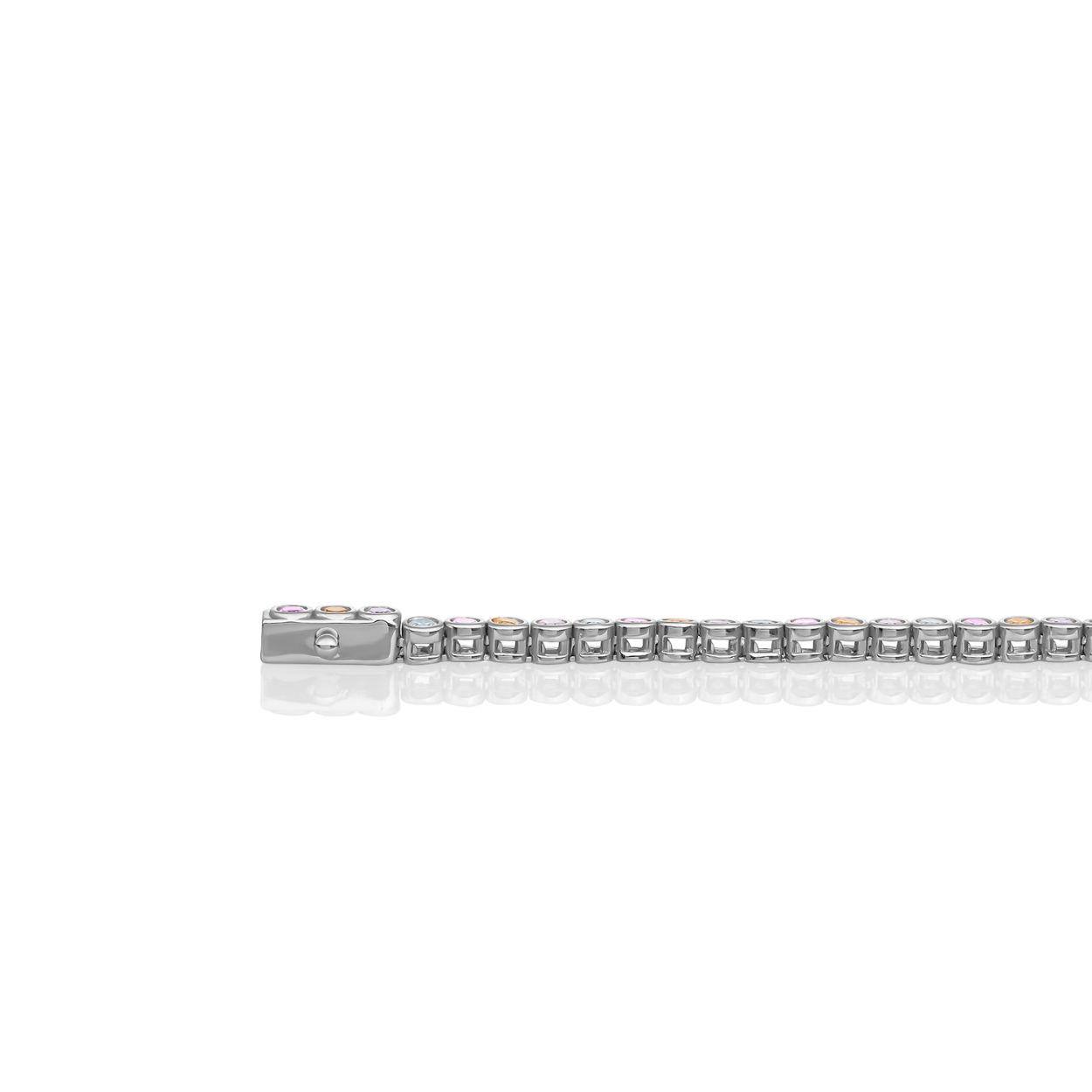 Armband | Tennis Round Multi CZ rhodium plated - Zilver - Large