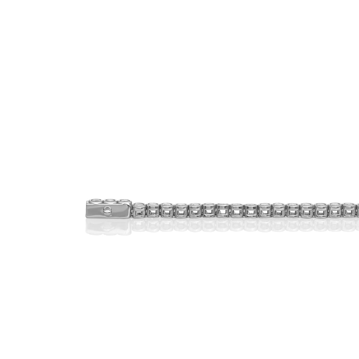 Armband | Tennis Round CZ rhodium plated - Zilver - Medium