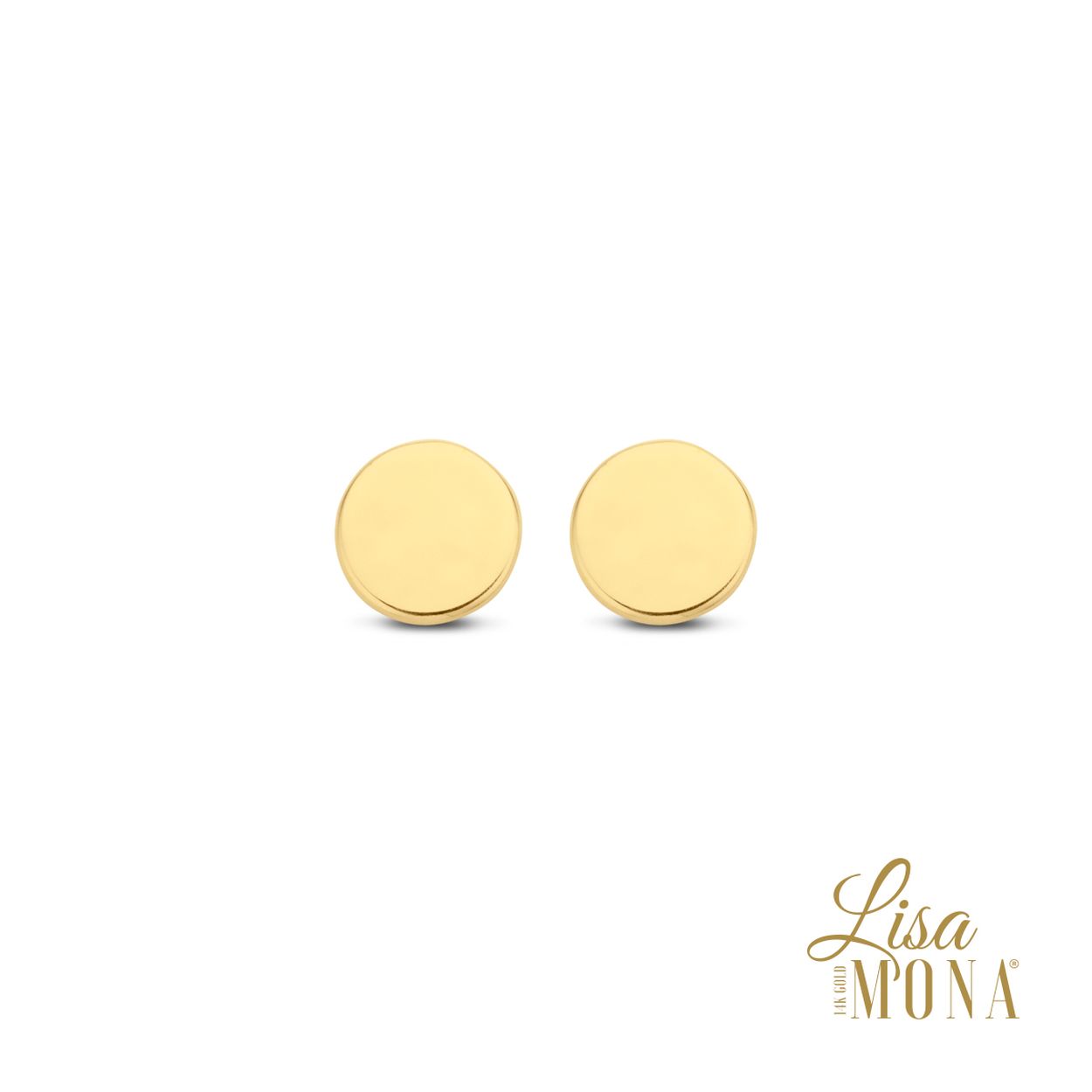 14K Geel Goud Oorringen Rond 5MM
