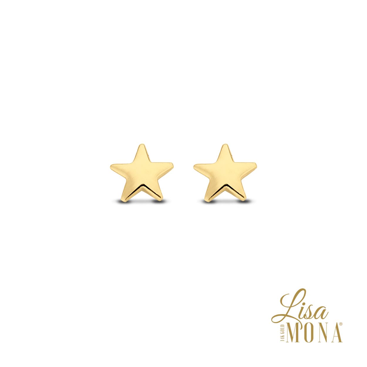 14 kt gouden oorstekers van het merk Lisa Mona
Ster 5mm