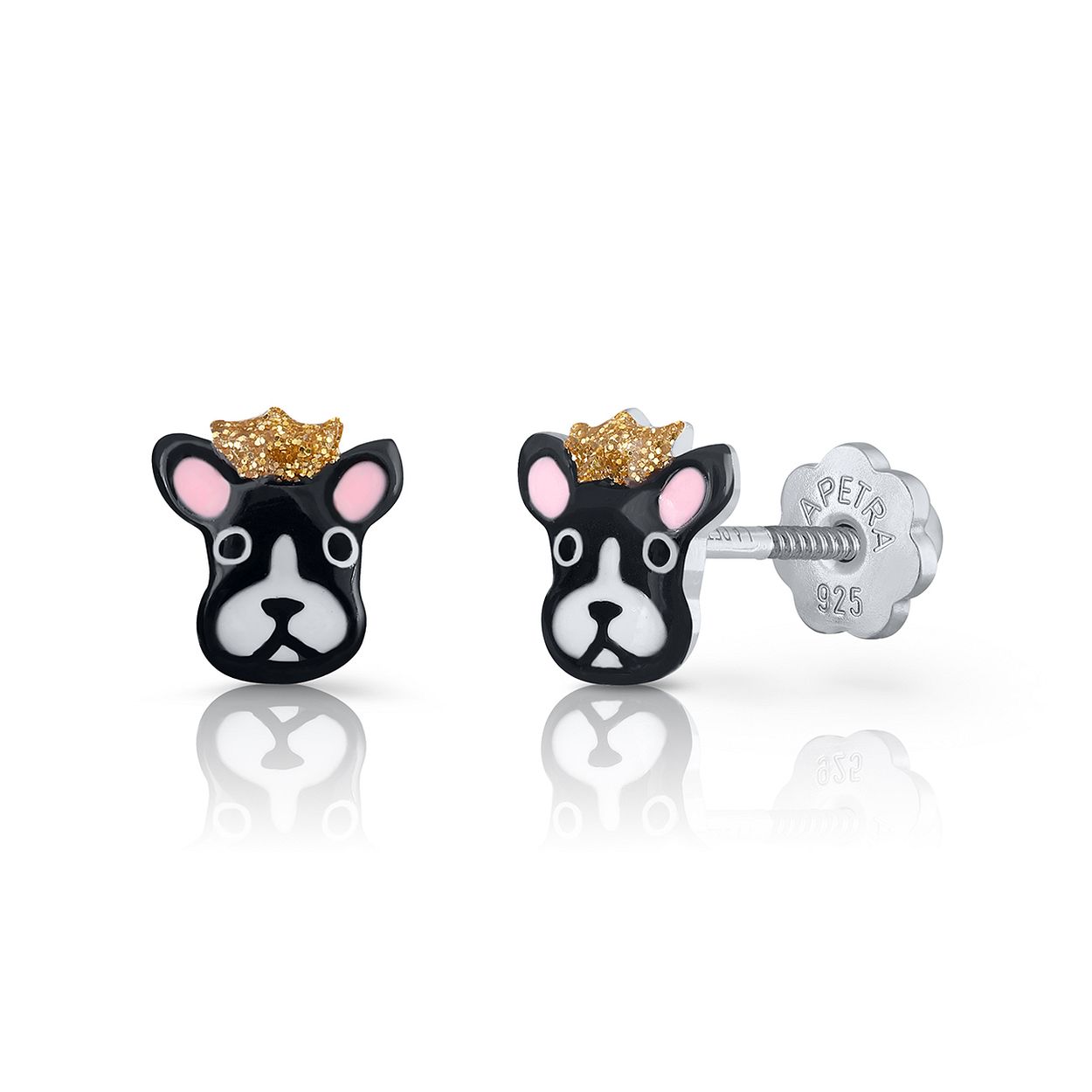 Oorknopjes - Bulldog - 925 sterling zilver - Schroefsluiting