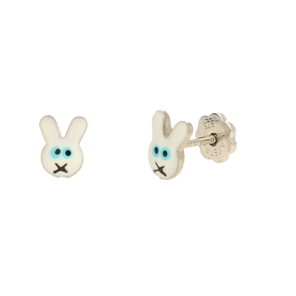 Oorknopjes - Konijn - 925 sterling zilver - Schroefsluiting