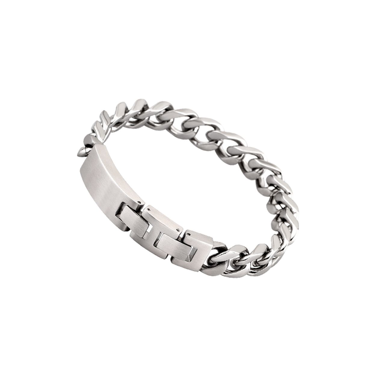 Stalen armband met mogelijkheid tot gravure, contacteer ons indien u een gravure wenst - Lengte armband: 22,5 cm