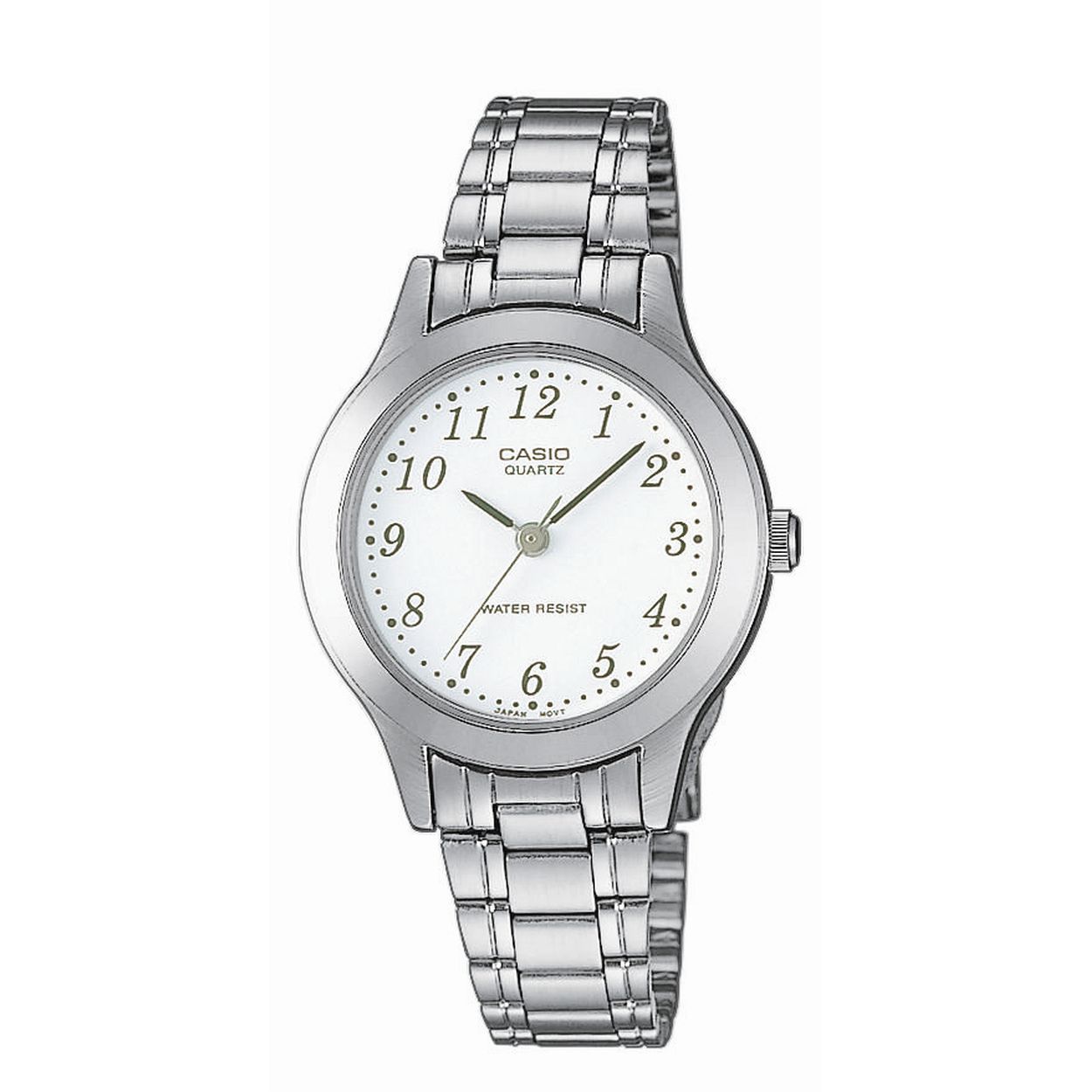 Dit dameshorloge is van het merk Casio. Het is een analoog horloge gemaakt van edelstaal
De verdere specificaties van het horloge zijn als volgt:
Glassoort: mineraal
Kastmateriaal: edelstaal
Waterdichtheid: 3 ATM
Kastkleur: Zilver
Bandmateriaal: Edelstaal
Bandkleur: Zilver
Kastmaat: 27
Wijzerplaatkleur: Wit
Kastvorm: Rond
Sluiting: Druksluiting